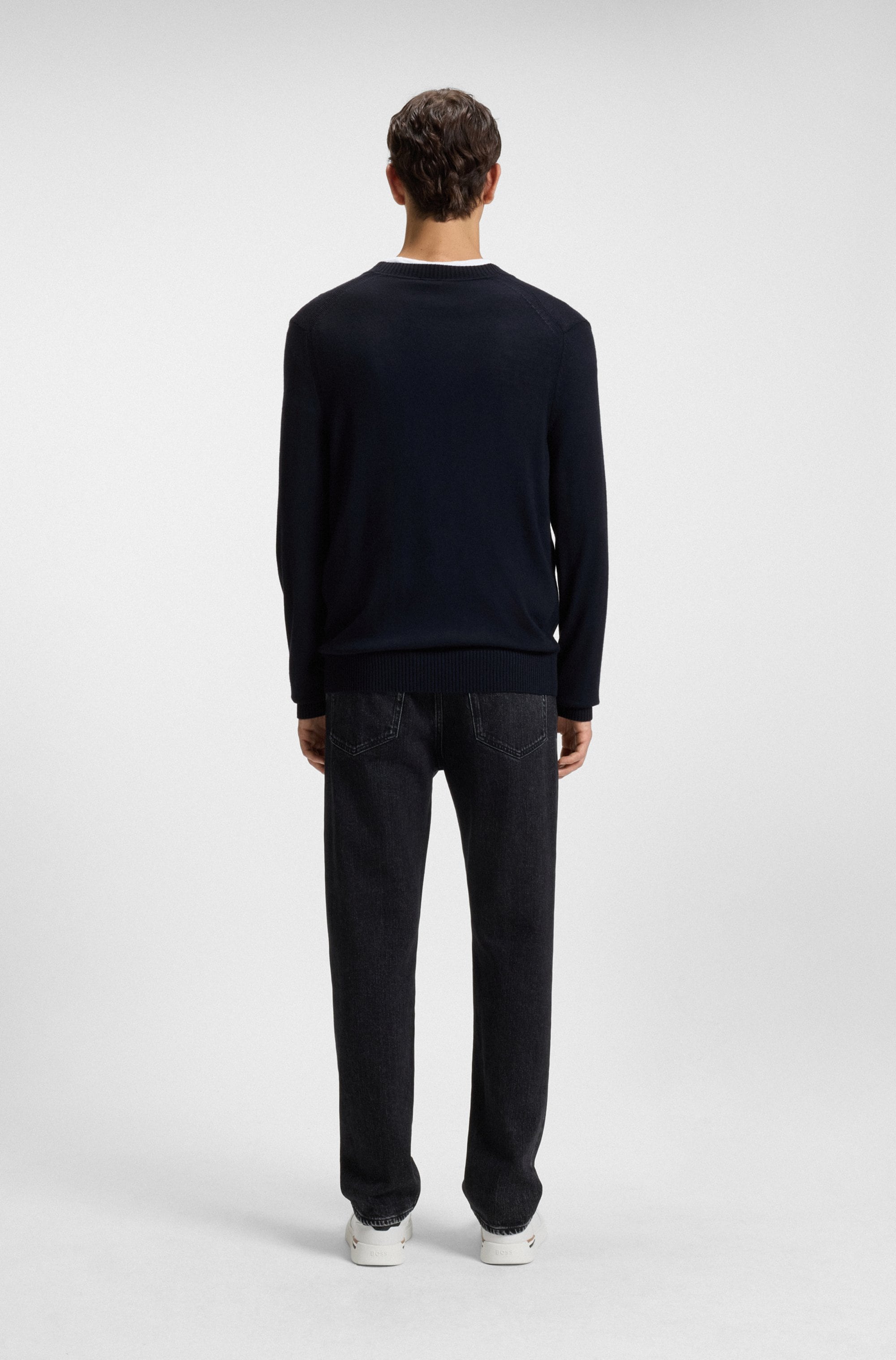 BOSS ORANGE Veste en tricot »Avac_CD« mit tiefem V-Ausschnitt