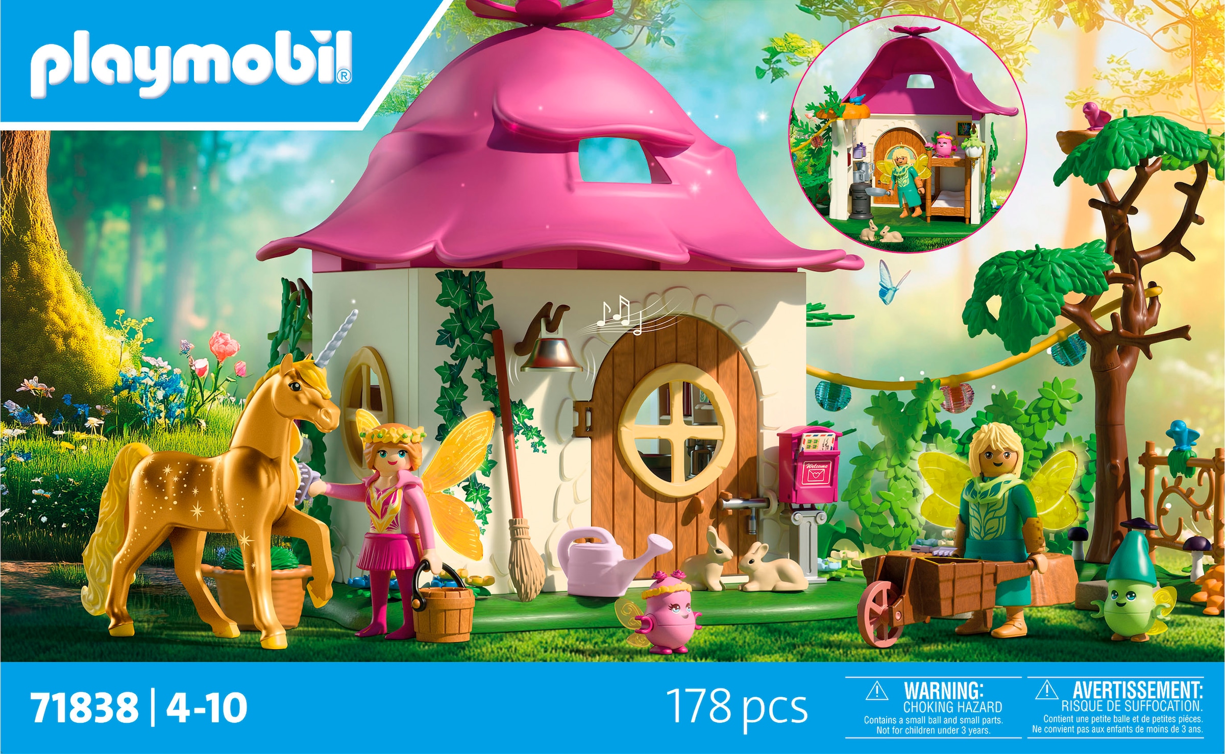 Playmobil® Jeu de construction »Gemütliches Feenzuhause mit Goldeinhorn und Stall (71838)« Princess Magic; Made in Germany
