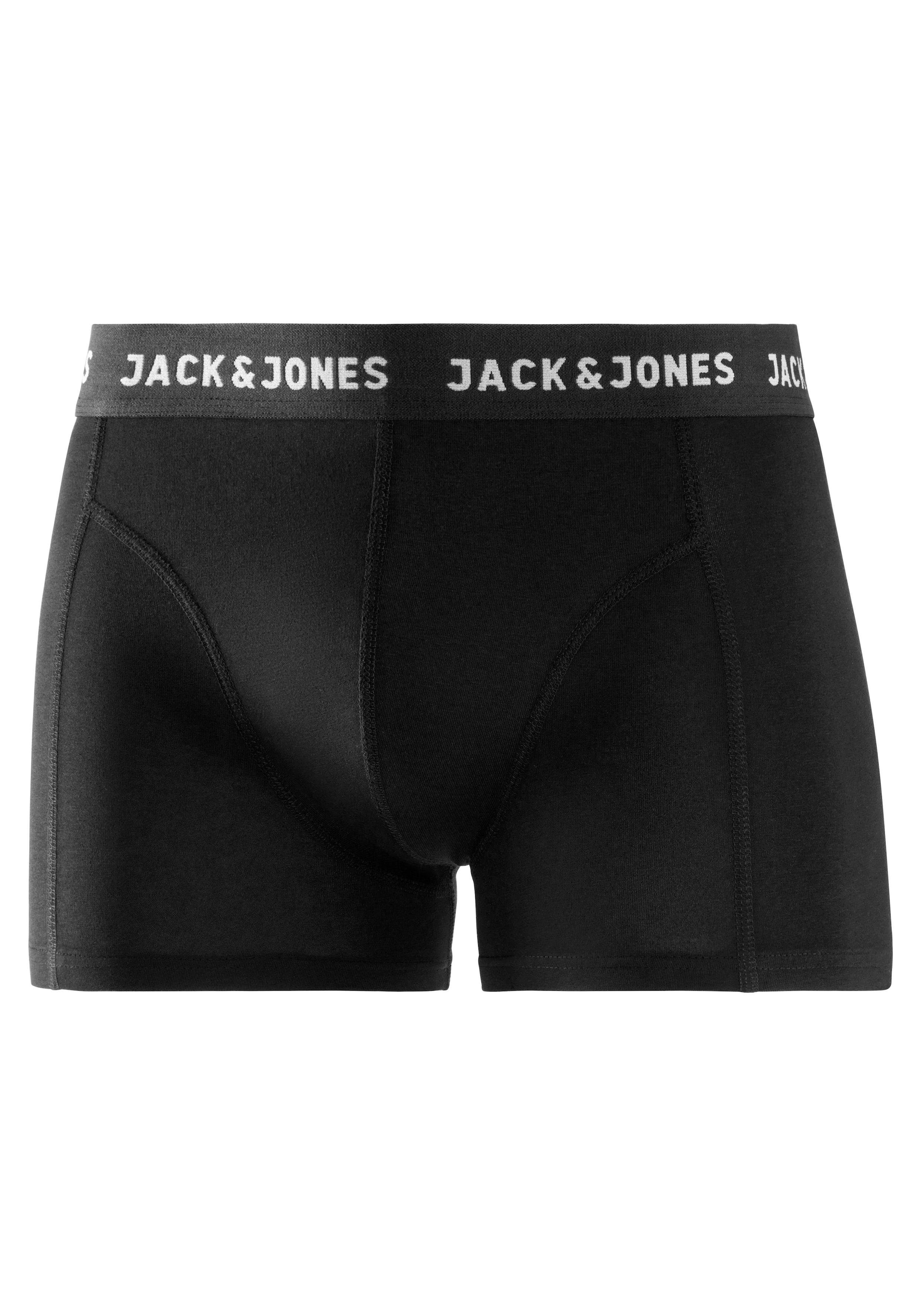 Jack & Jones Boxer »JACANTHONY  im 3er Pack mit Logo-Bund und weichem Griff« Packung, 3 Stk. unifarben mit Farbeinsatz, modisch, eng anliegend, Baumwollmischung