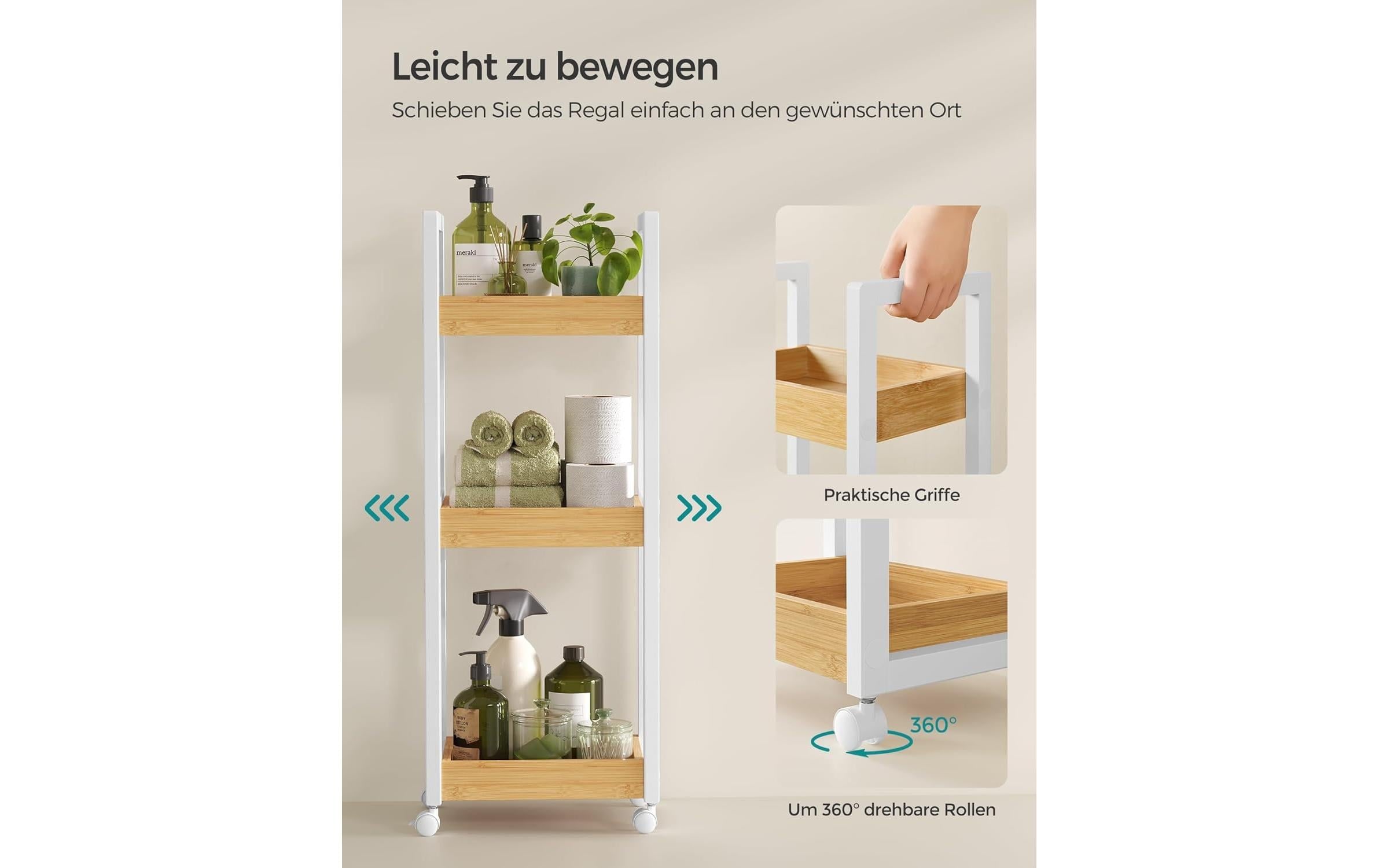 SONGMICS Regal »mit 3 Ebenen 30 x 20 x 80 cm«