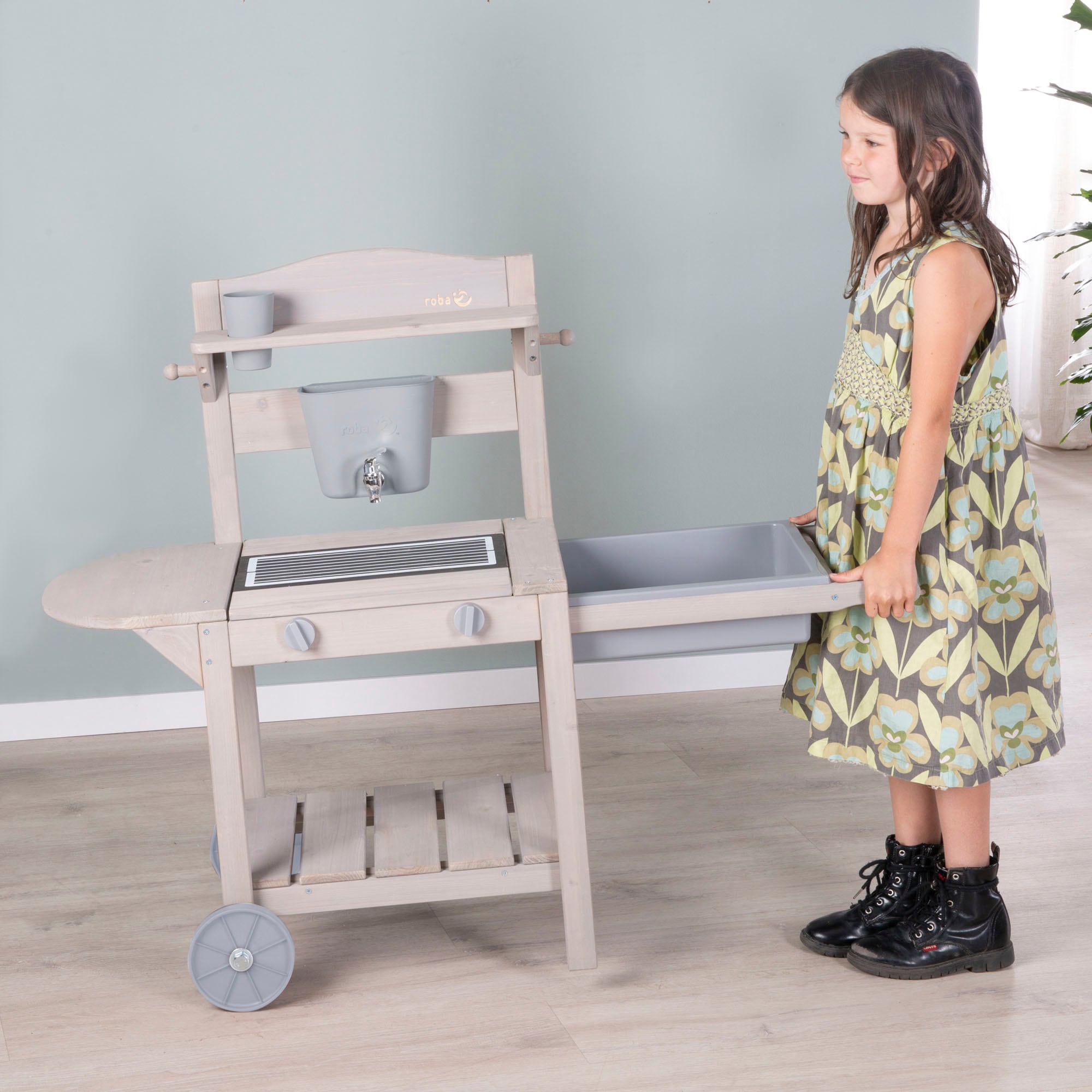 roba® Outdoor-Spielküche »Mobile Matschküche BBQ, aus Holz« FSC® - schützt Wald