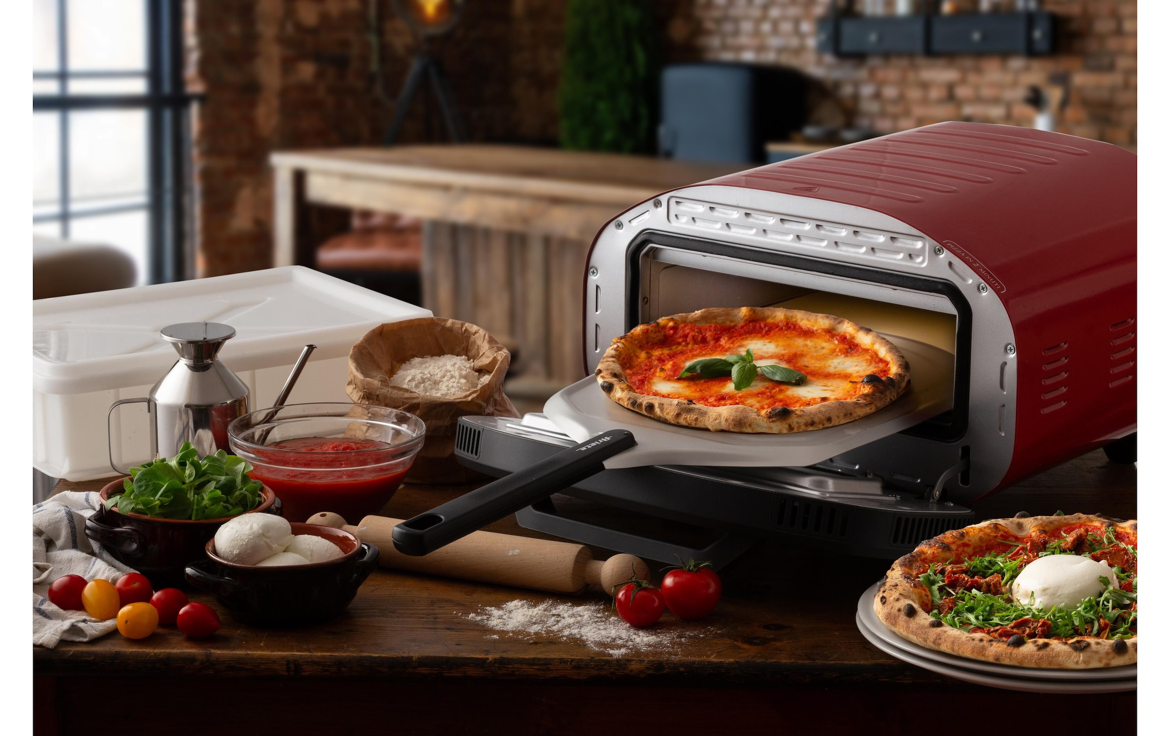 Ariete Four à pizza »3901« jusqu’à 430°C, pierre à pizza amovible, accessoires inclus