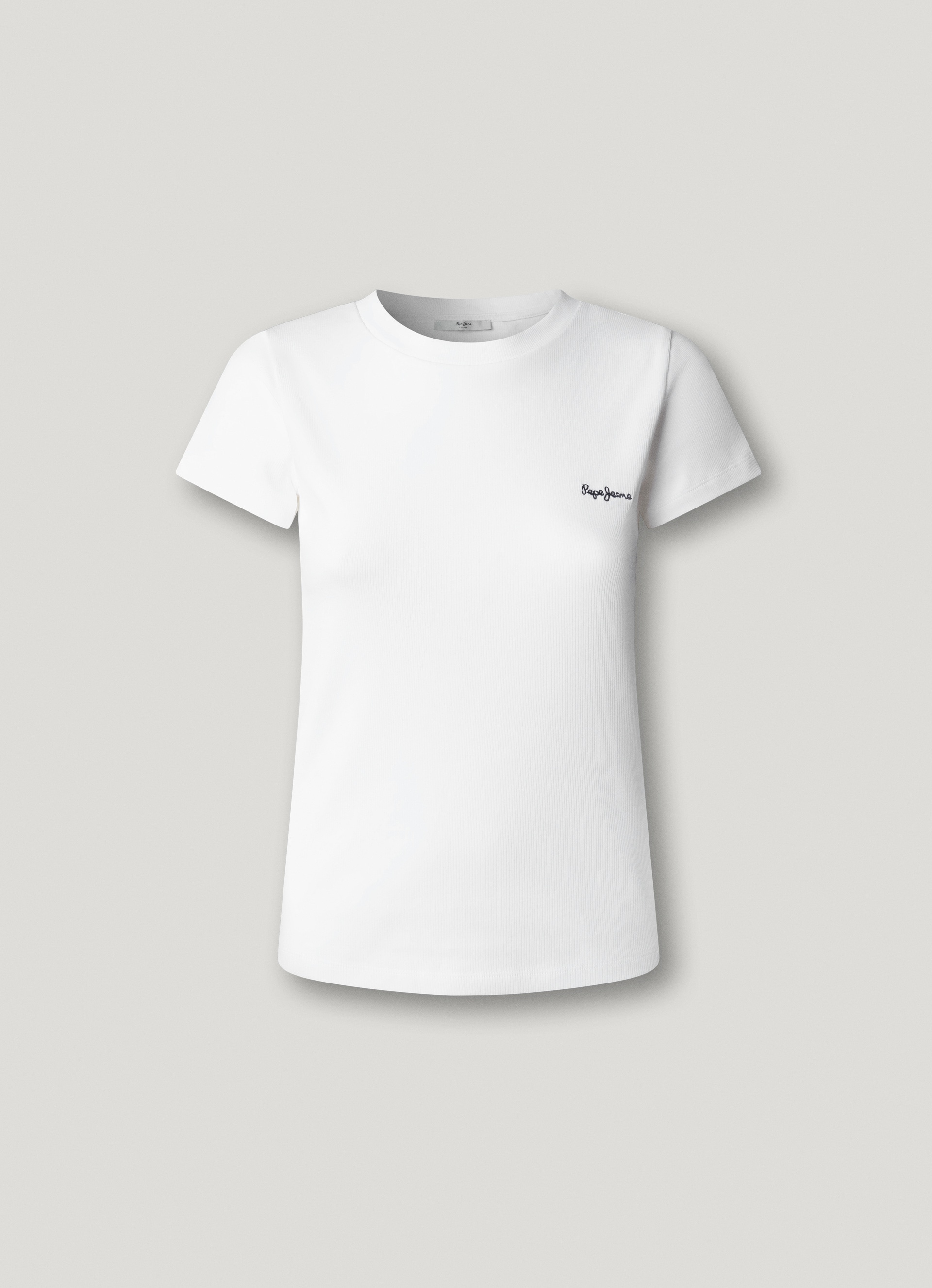 Pepe Jeans T-Shirt »MERIDA« aus elastischem Rippstoff, Rundhalsform