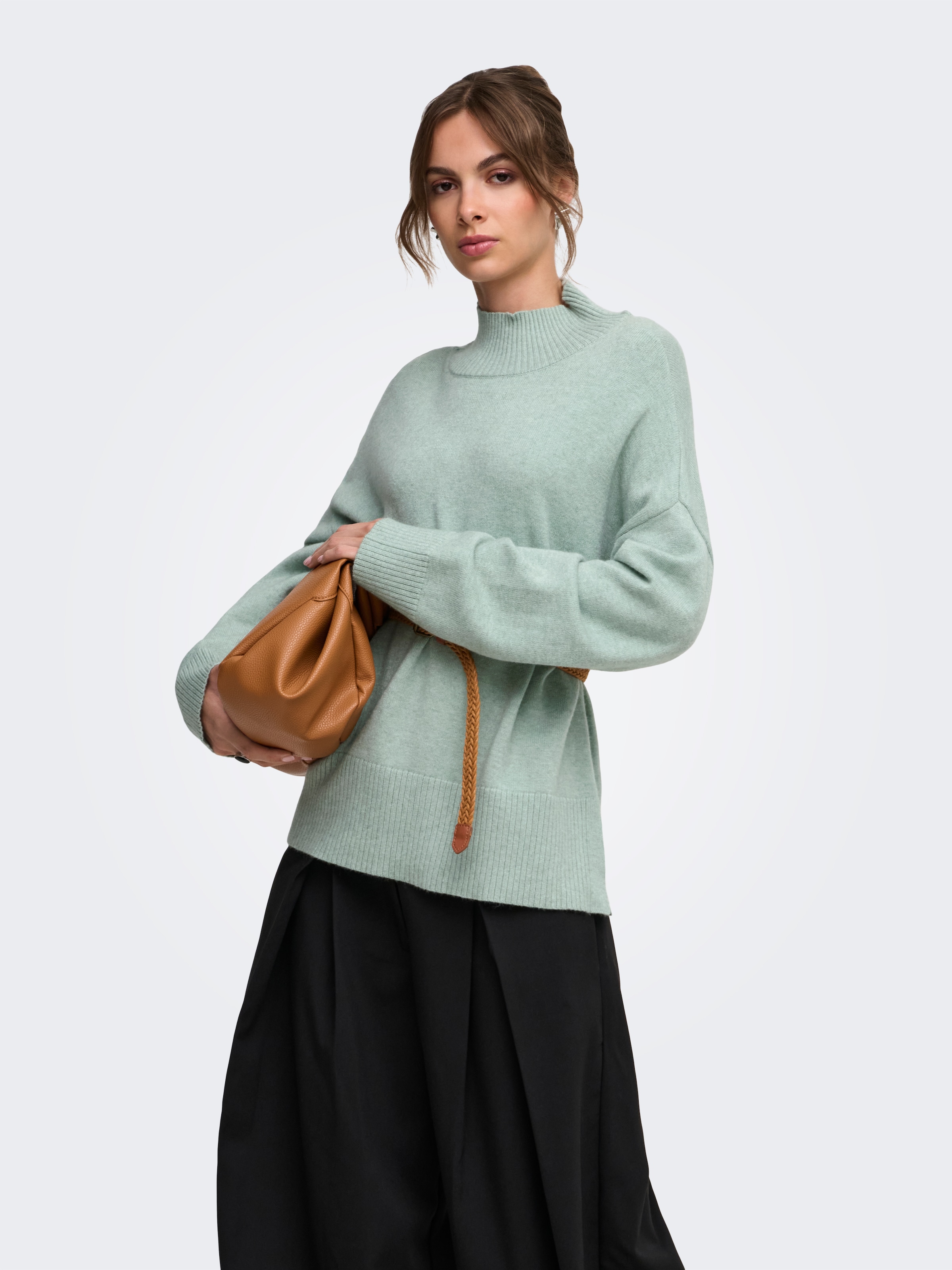 ONLY Strickpullover »ONLMARY LS HIGH NECK SLIT KNT NOOS« Viskosemischung, regular fit