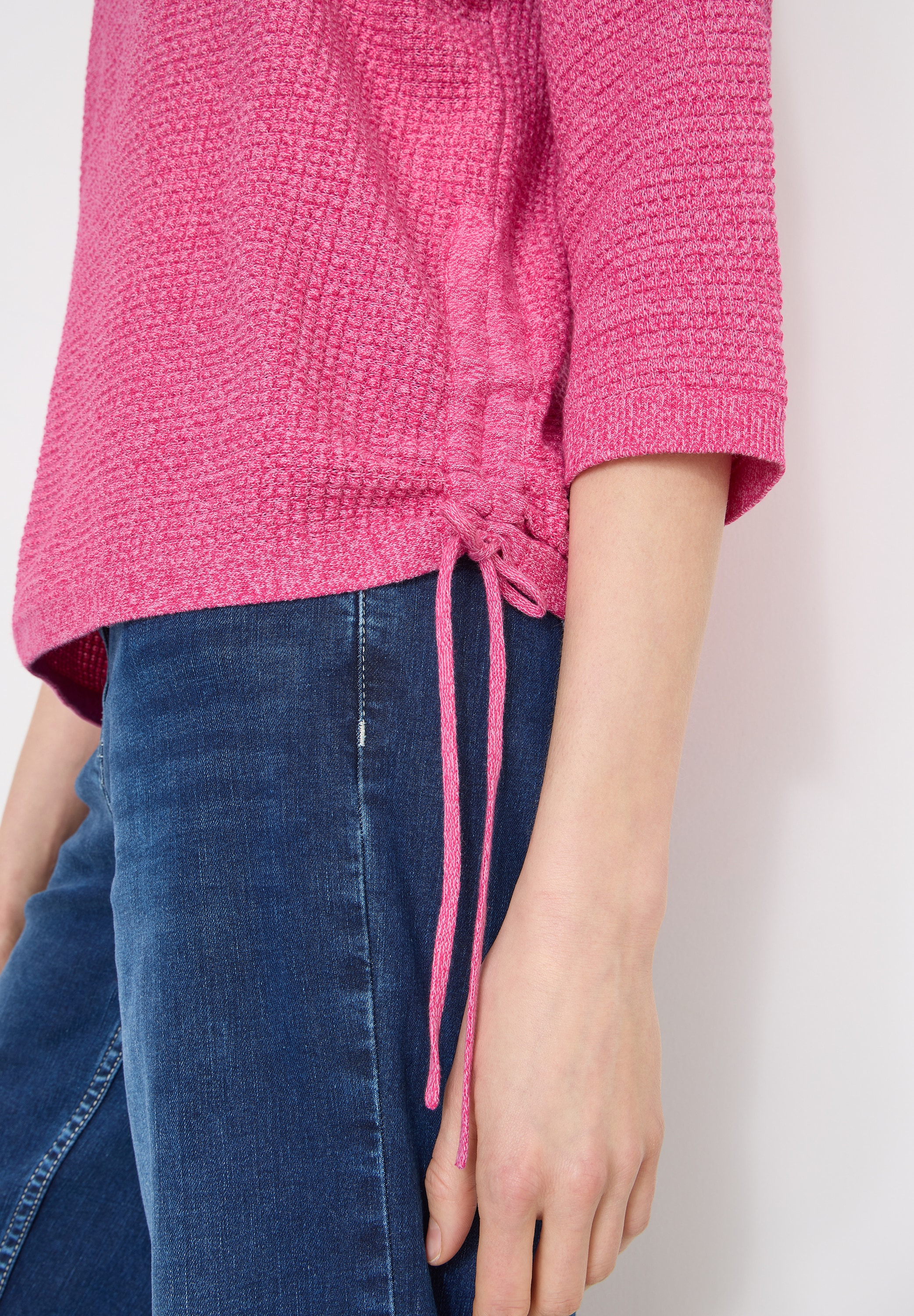 Cecil Pull à manches 3/4 mit seitlicher Raffung und Bindebändern
