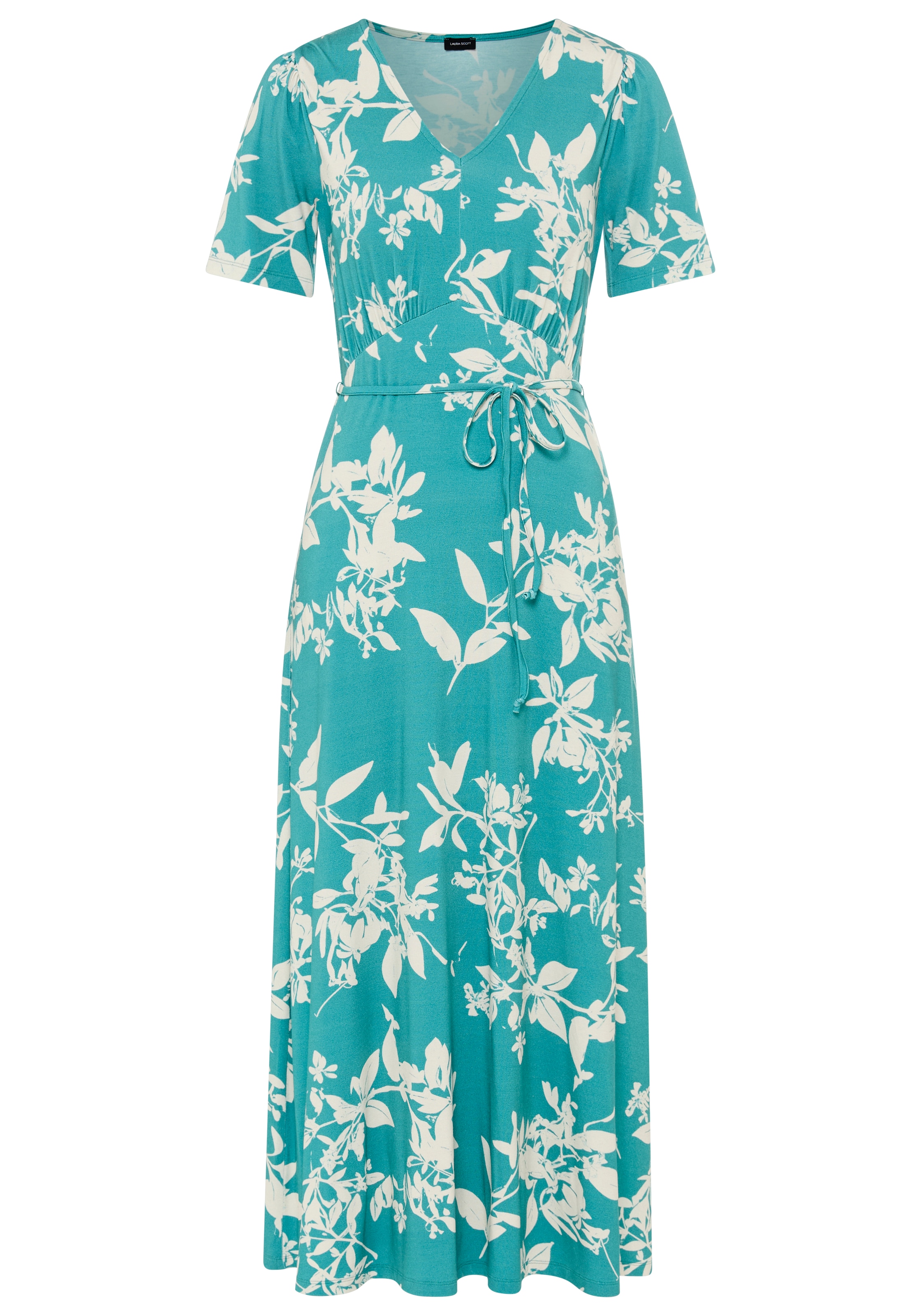 Laura Scott Robe midi in floralem Druck, aus Viskose und Elasthan