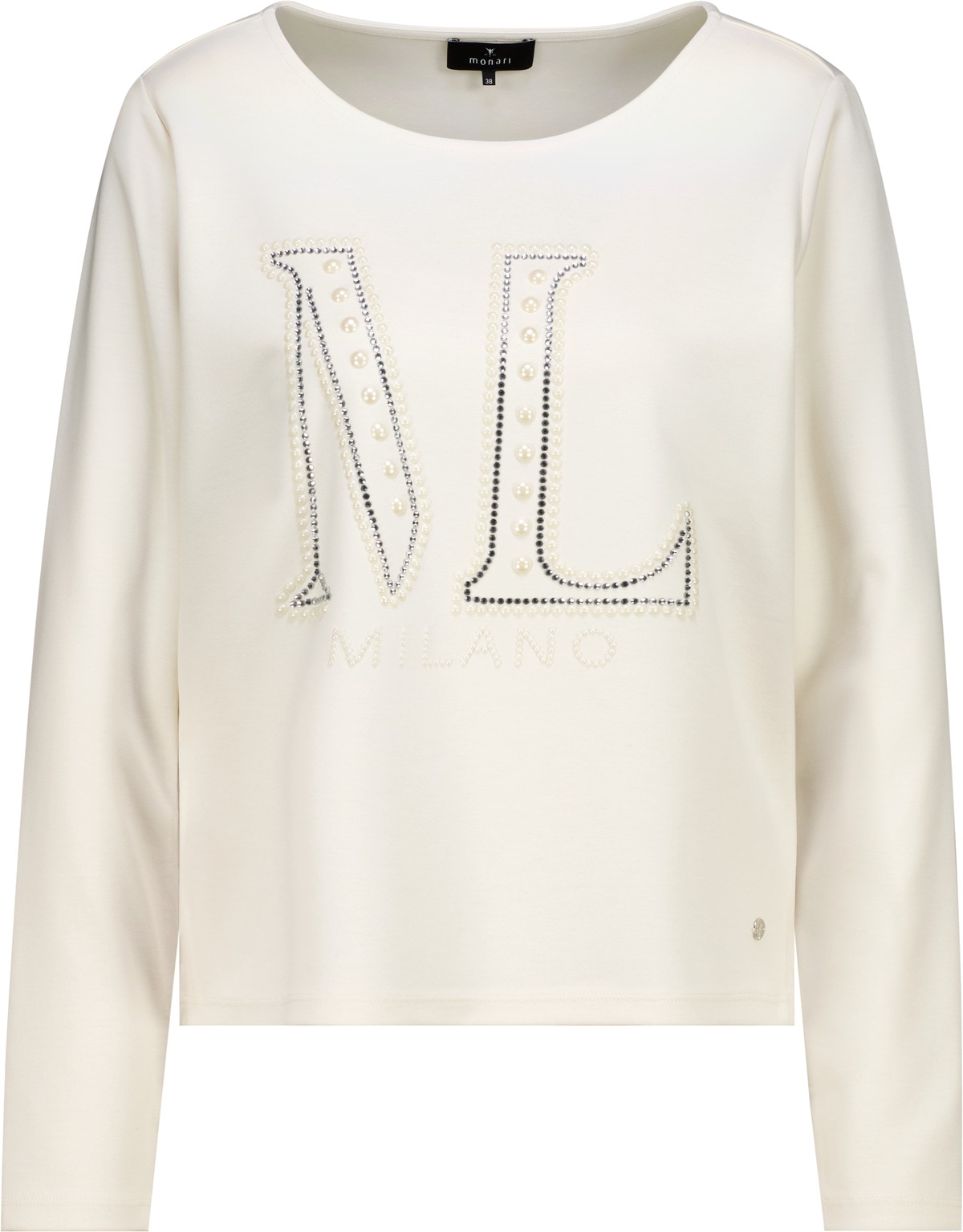 Monari Sweatshirt »Sweatshirt Schmuckschrift«, Regular fit mit Rundhalsausschnitt
