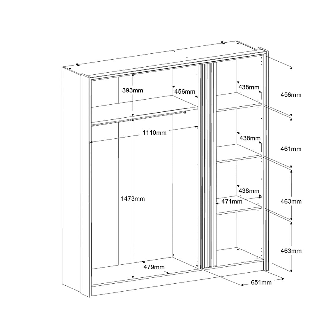 Parisot Schlafzimmer-Set »Parisot Escale« 3 Stk. tlg. Einsatz im Kleiderschrank drehbar - Eiche oder Weiss, viel Stauraum