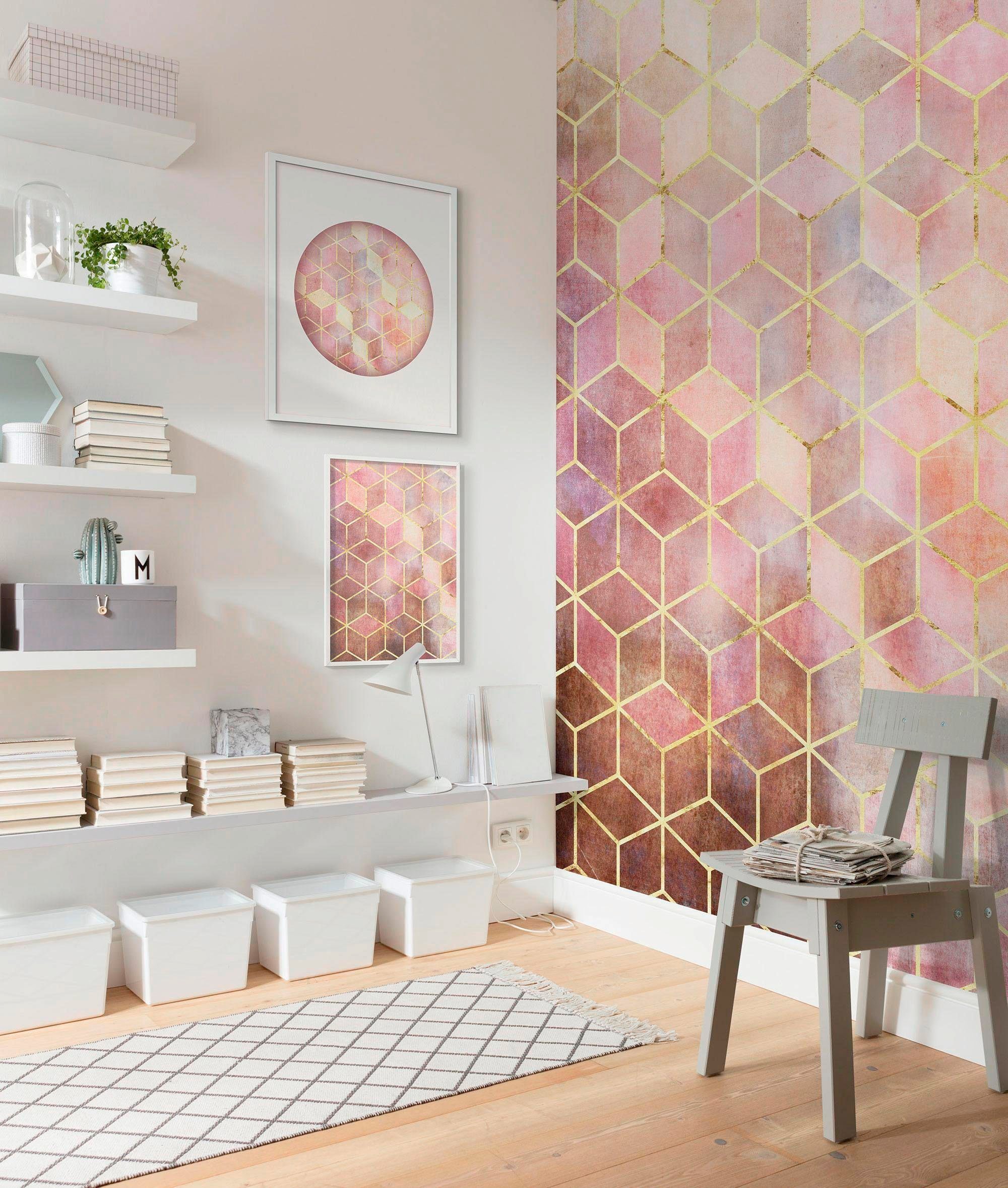 Komar Bild »Mosaik Rosso« Formen | Kunst 1 Stk. tlg. Wandbild zur Dekoration - ohne Rahmen