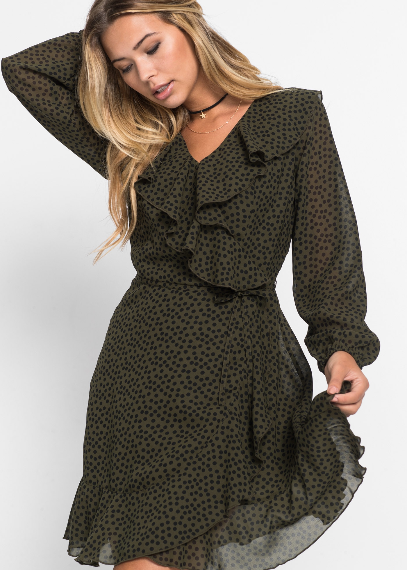 bonprix Mini-robe »Minikleid in Wickeloptik« Minikleid in Wickeloptik