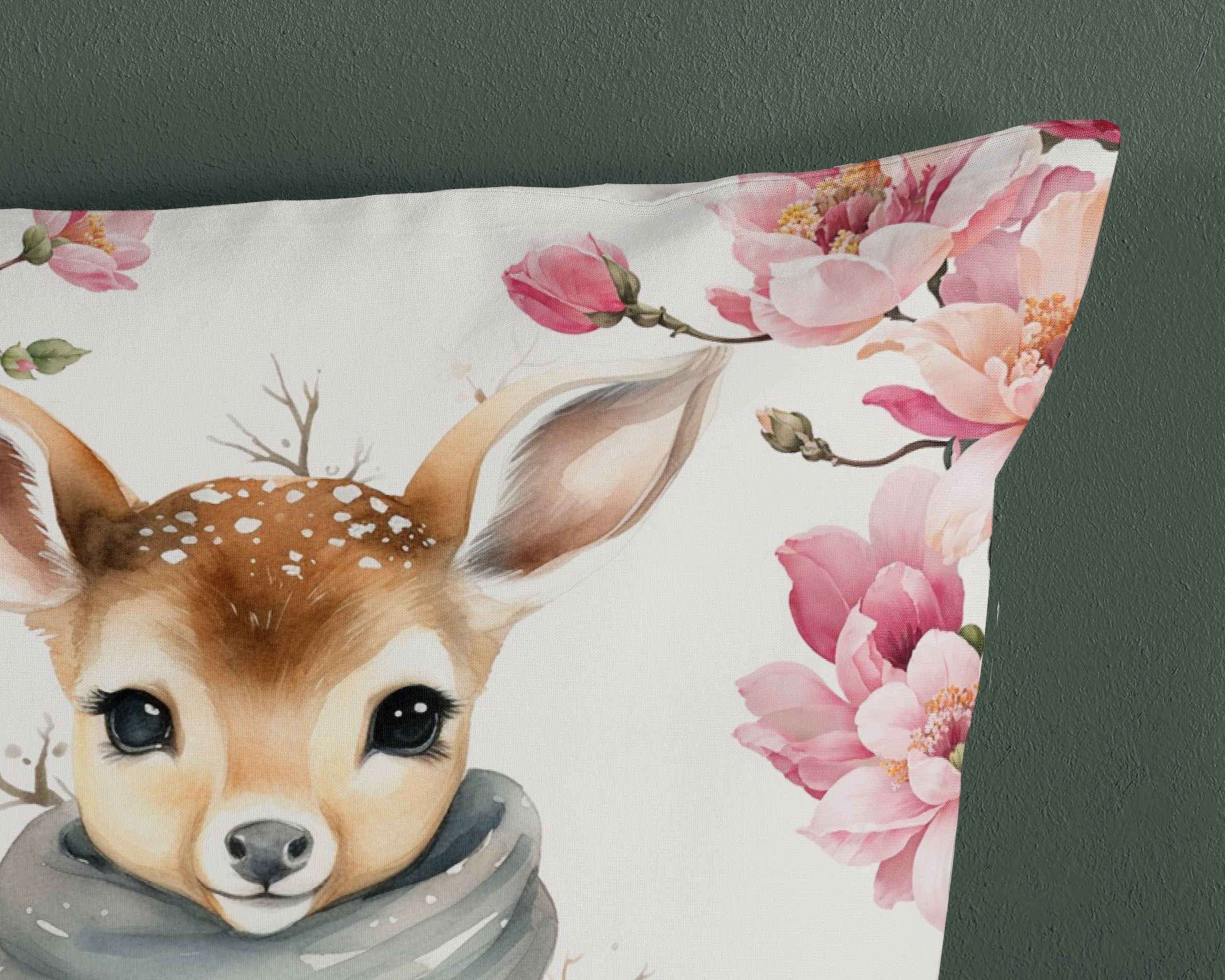 good morning Kinderbettwäsche »Leone« 2 Stk. tlg. Baumwolle, 135x200, Wendeoptik, Kind, Mädchen, Hirsch, Winter, Weiss