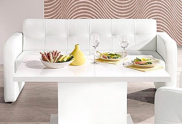 exxpo - sofa fashion Banc »Barista Küchensofa, kompakte Stellmasse, Sitzhöhe 49cm« avec dossier