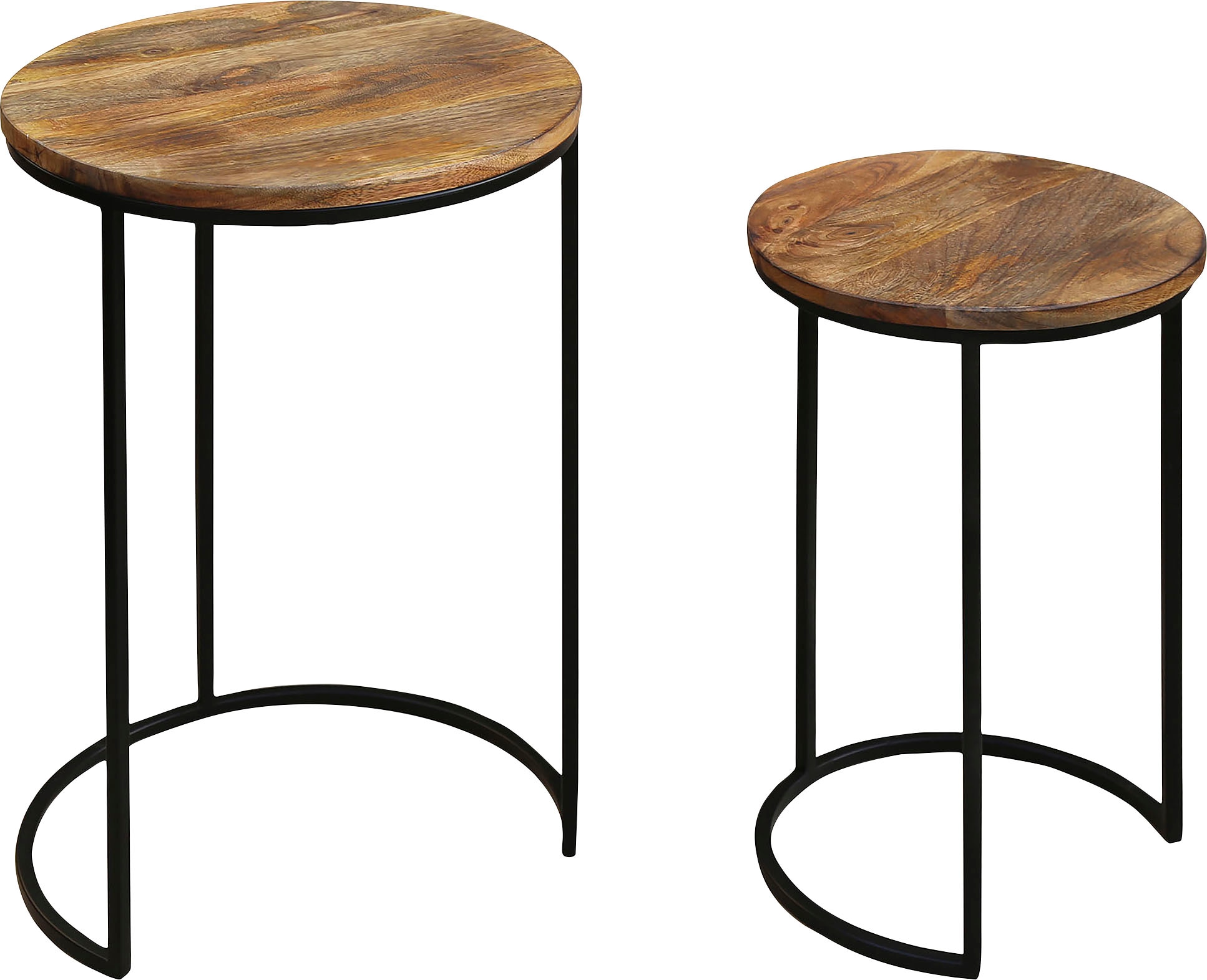 byLIVING Beistelltisch »Jaron« aus Massivholz, Zweisatztisch