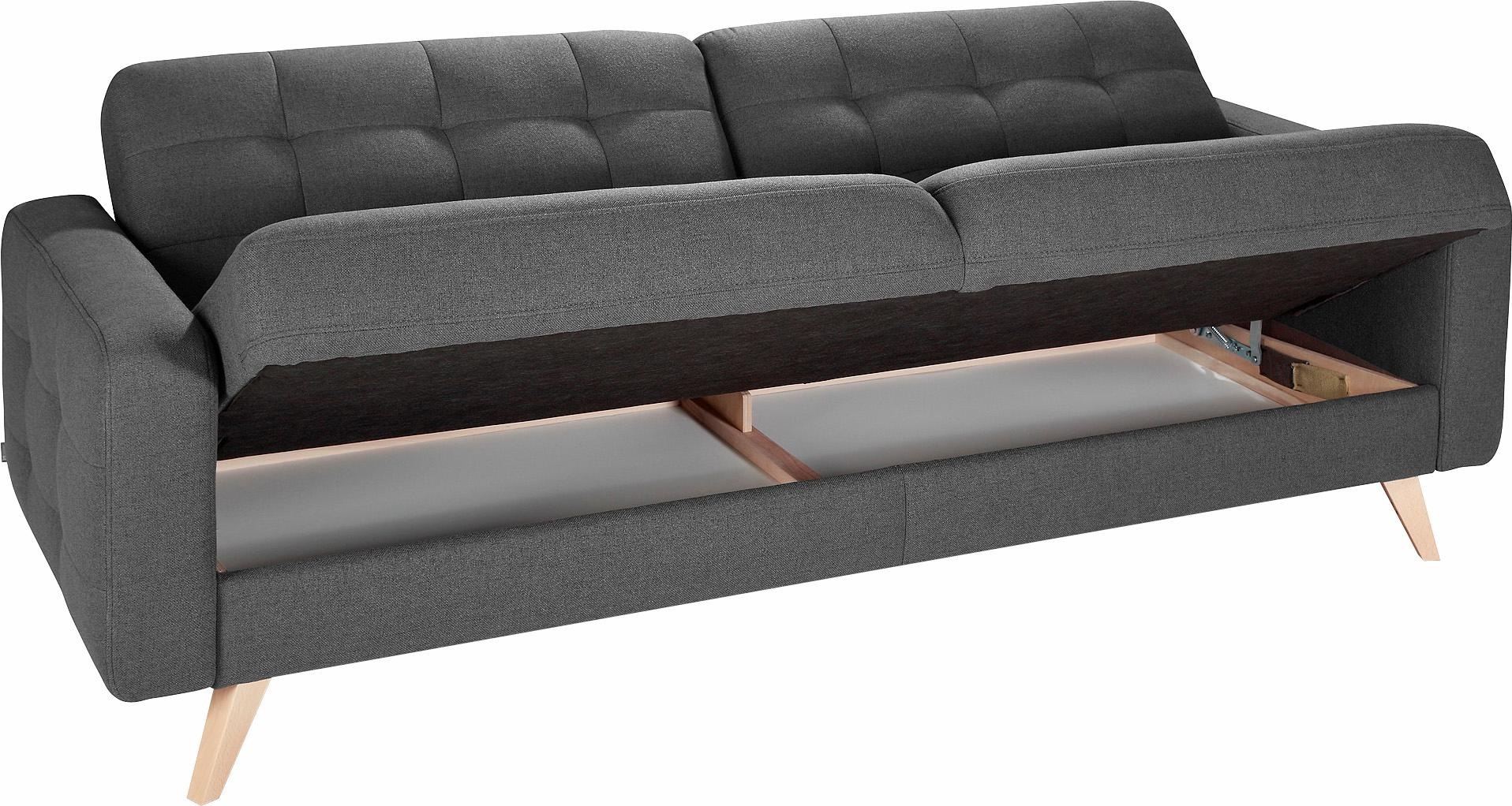 exxpo - sofa fashion 3-Sitzer »Nappa, Schlafsofa, bequem, zeitloses Design, L-Form« tolle Detailverarbeitung, mit Bettfunktion und Bettkasten