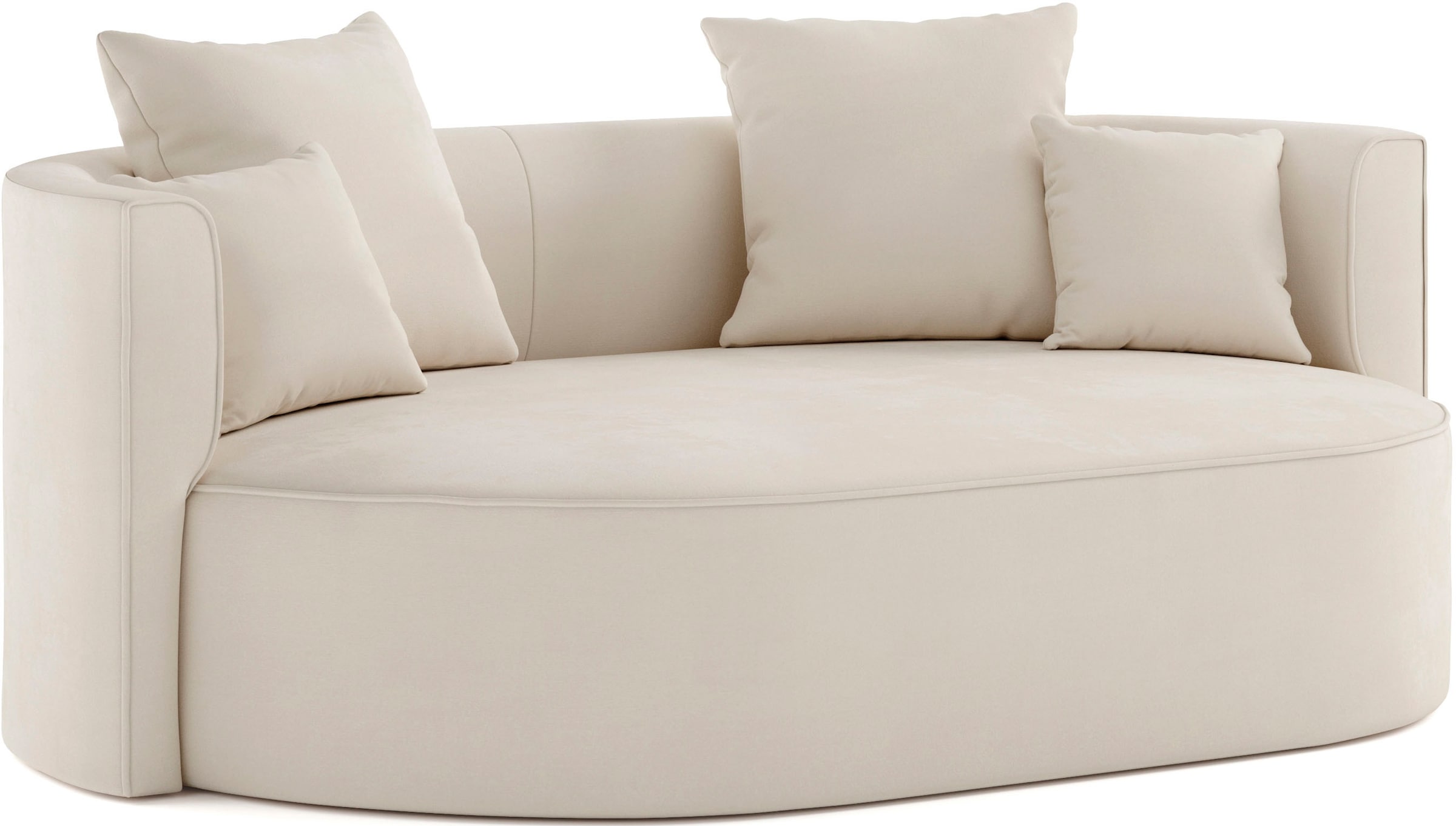 LeGer Home by Lena Gercke 2,5-Sitzer »ISALIE, rundes Loungesofa, mit Kissen, perfekt gepolstert« moderne Stoffe, mit 4 Zierkissen, extra grosse Sitzfläche