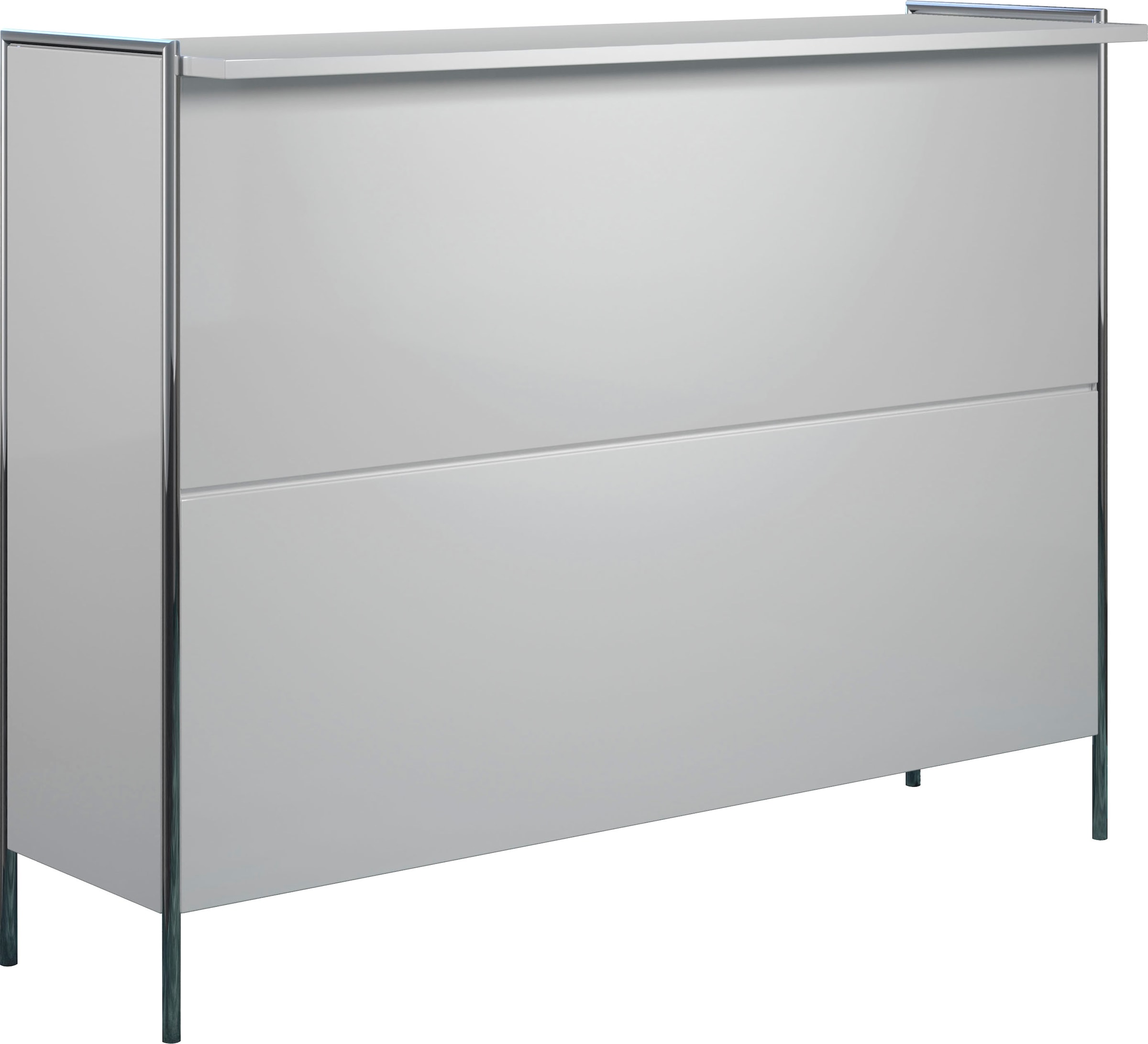 PLACES OF STYLE Tresentisch »Imperia« Mobile Bar mit Chromrahmen, viel Stauraum - (B/T/H) 140/48/109 cm
