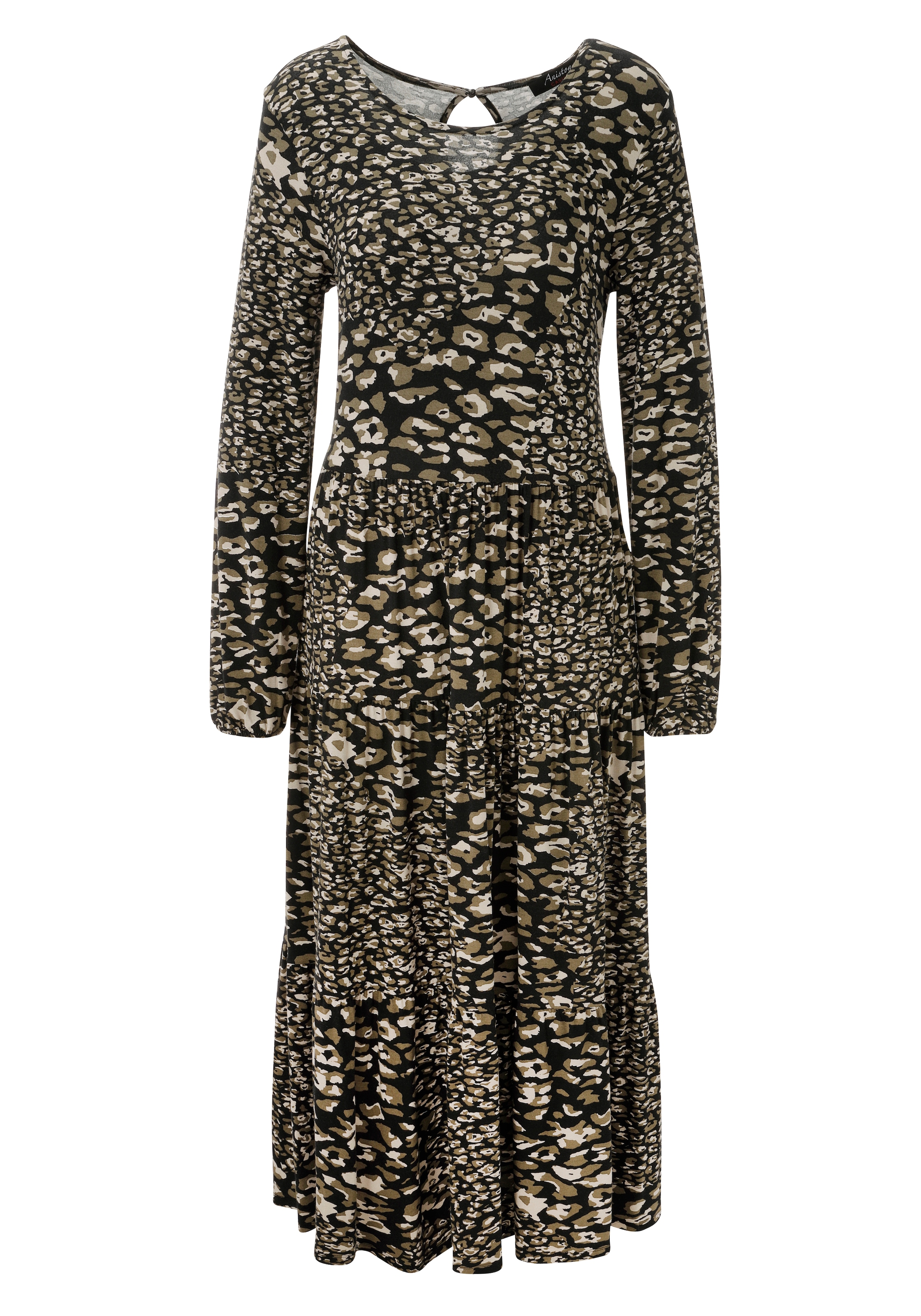 Aniston CASUAL Midikleid mit trendfarbenem, grafischen Alloverdruck - NEUE KOLLEKTION