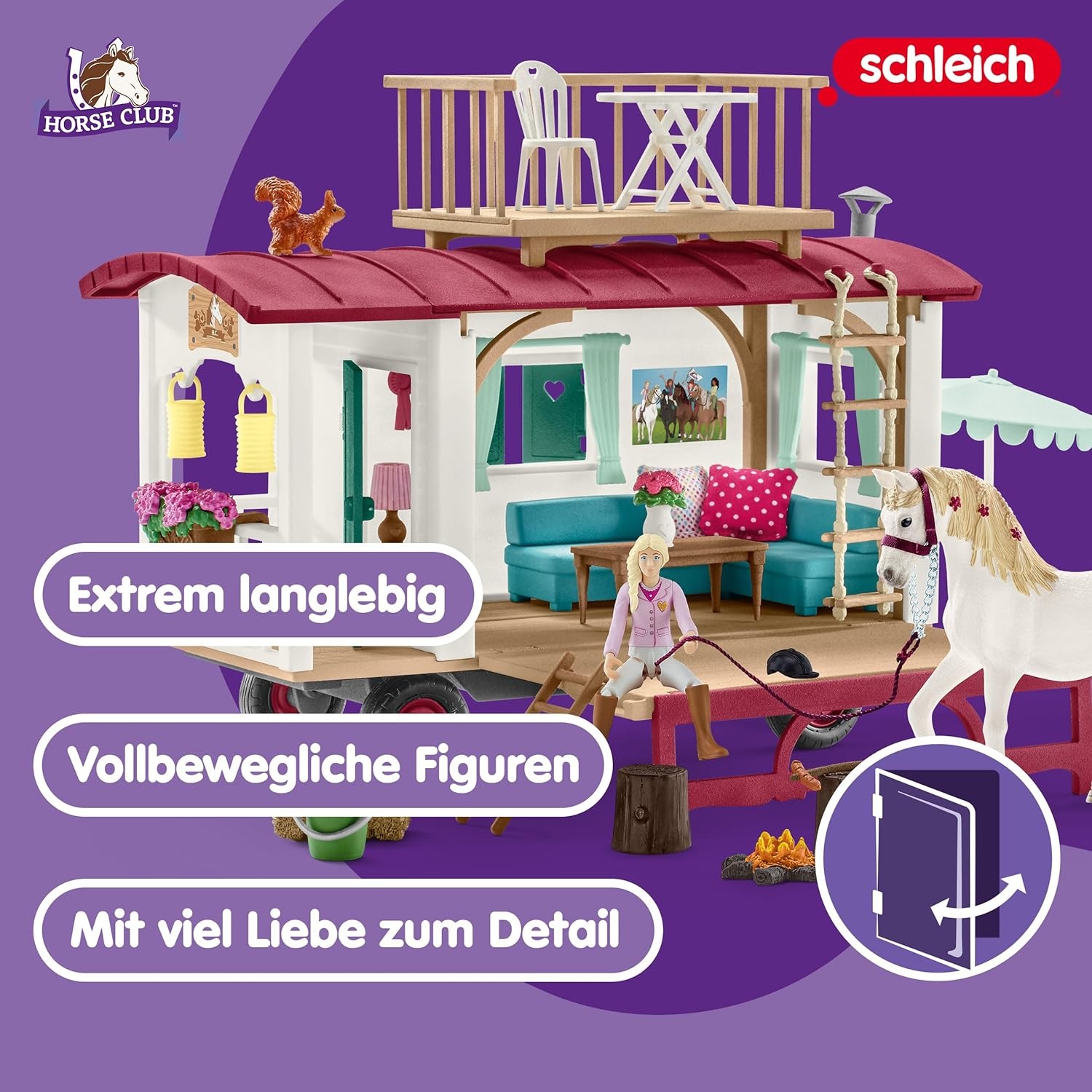 Schleich® Monde de jeu »HORSE CLUB, Wohnwagen für geheime Club-Treffen (42593)«