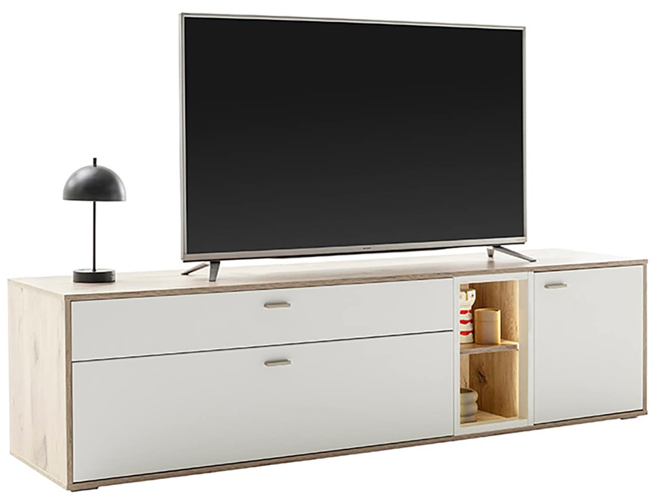 MCA furniture Lowboard »SANTERNO« mit 1 Tür, 2 Schubkästen, offene Fächer, Fernseher bis 80 Zoll