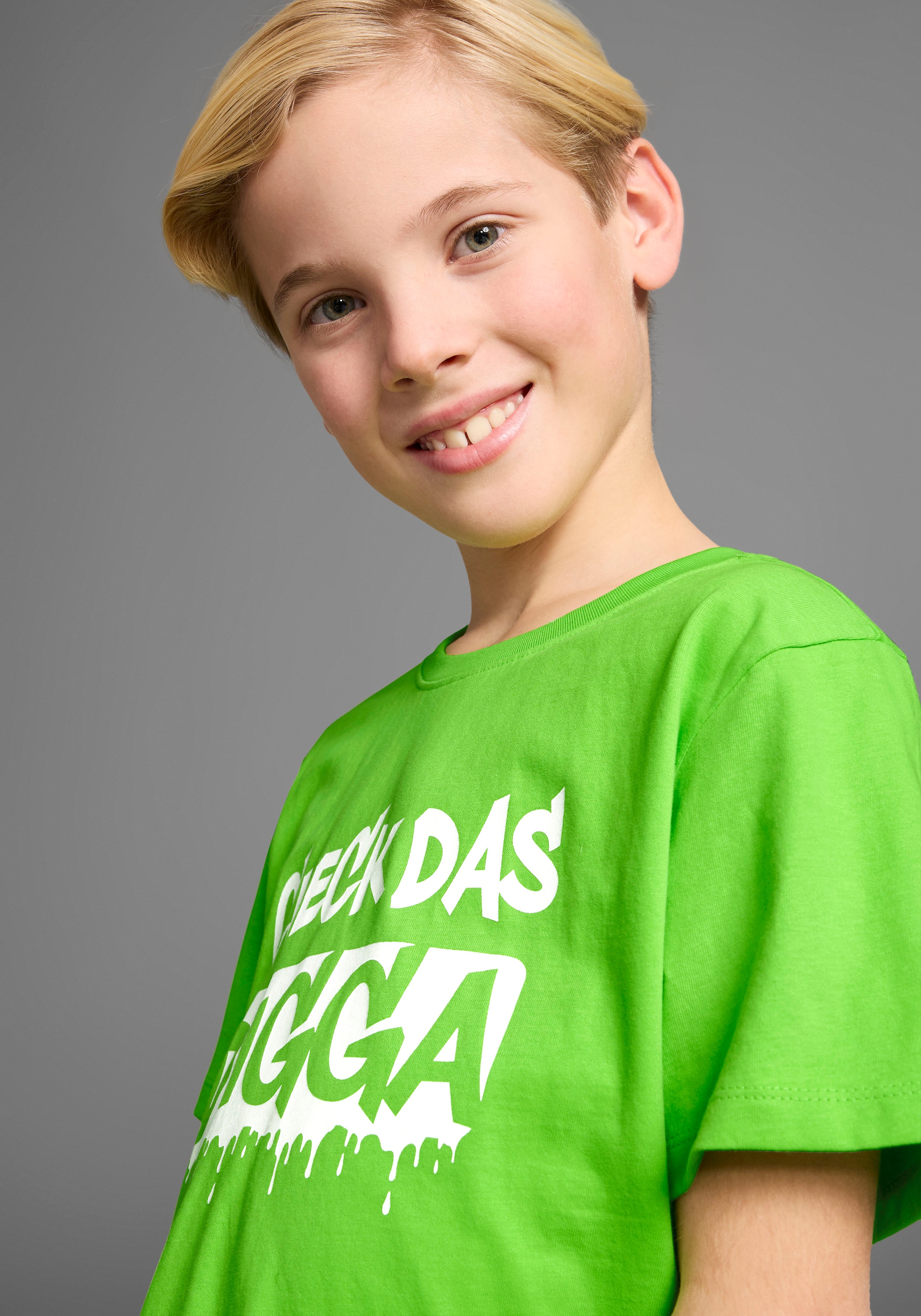 KIDSWORLD T-shirt »Sprücheshirt: CHECK DAS DIGGA« Kurzarm,  Basic-Passform,  bedruckt,  Rundhalsausschnitt