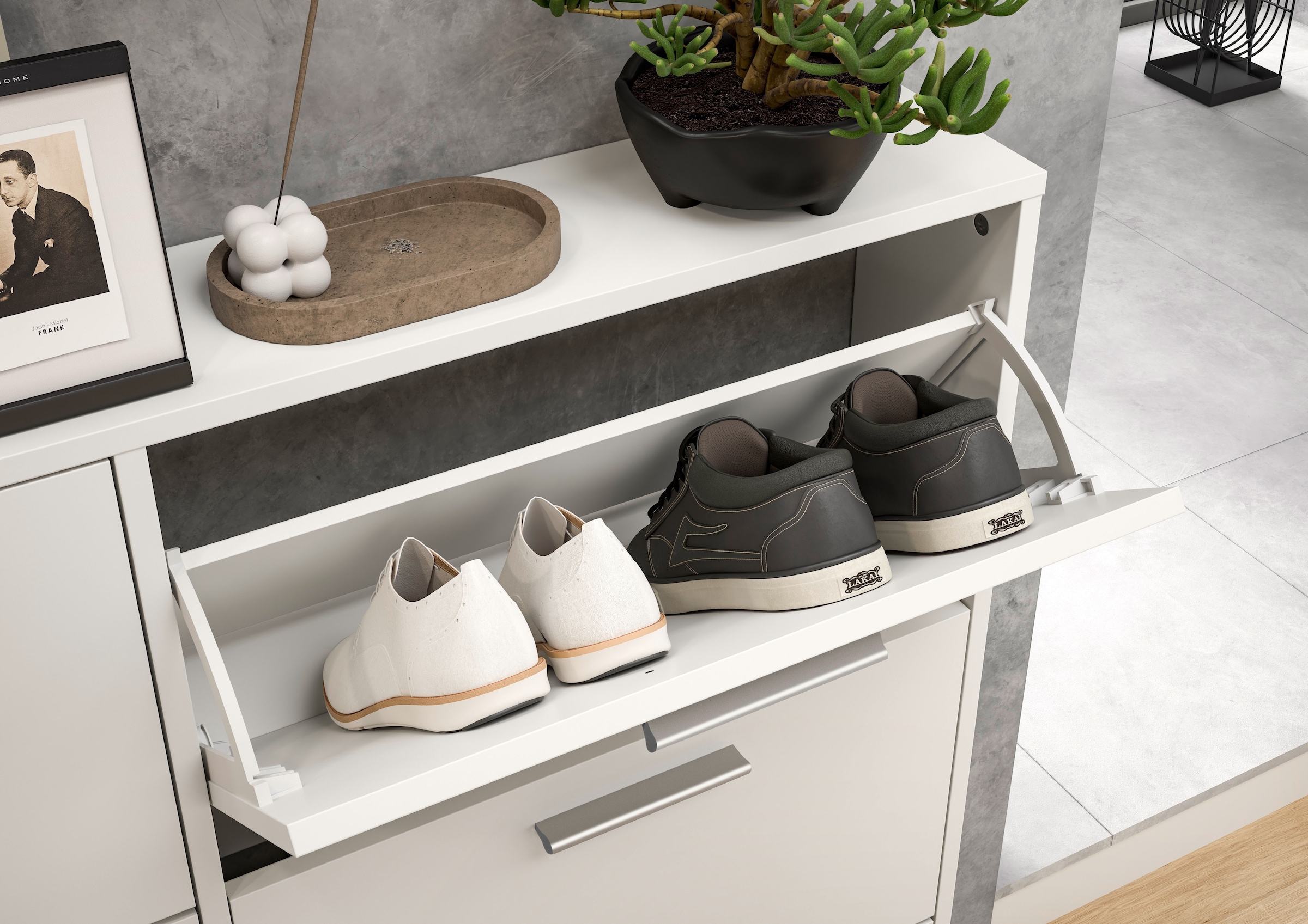 HBZ Schuhkommode »Sam Schuhkipper, Schuhschrank BxHxT 59x169x17 cm« 1 Stk. tlg. mit 5 Klappen