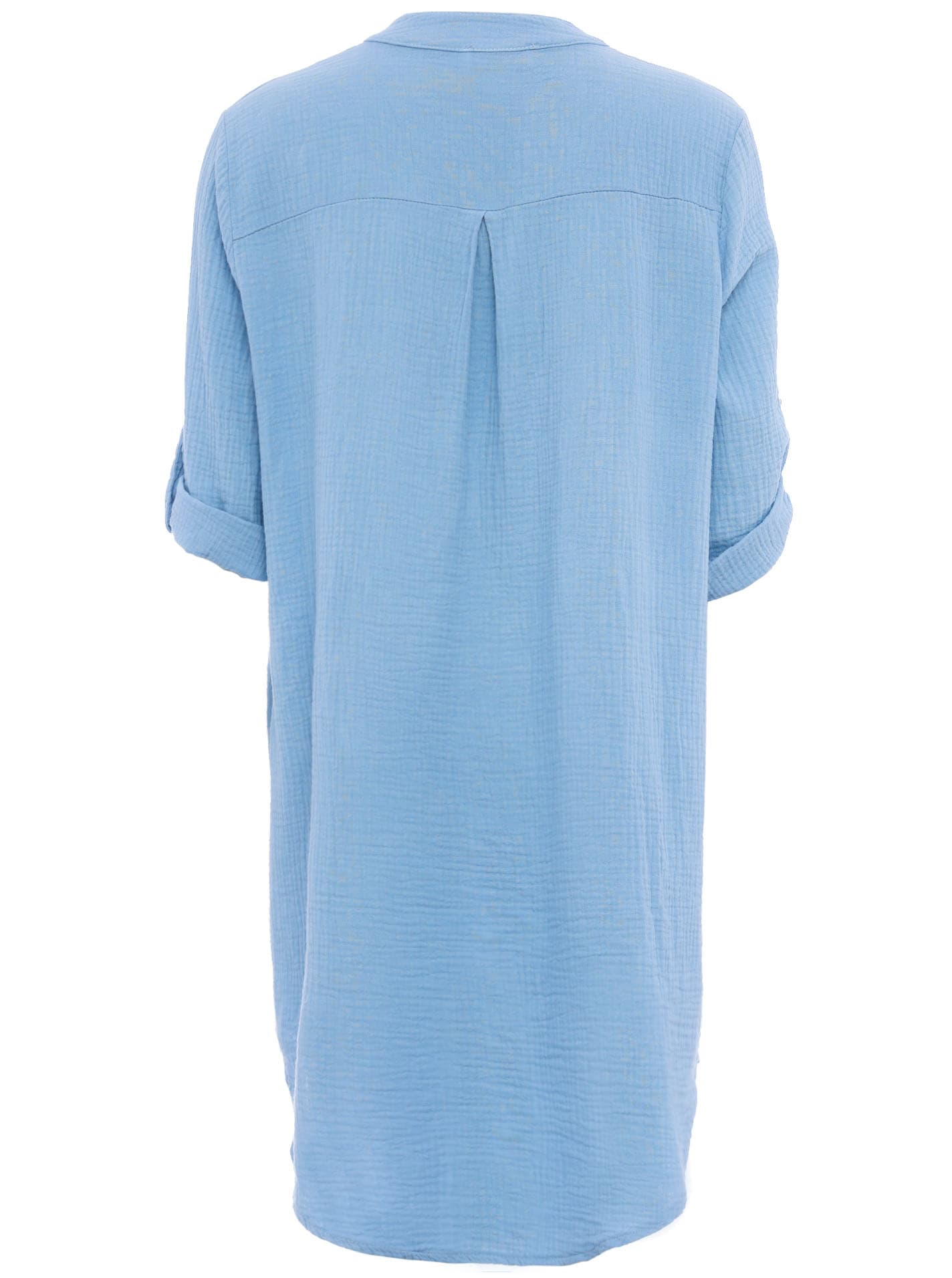 Zwillingsherz Schlupfbluse »"Rom"« verlängerte Rückenpartie, V-Neck, Turn-Up Ärmel, Musselin