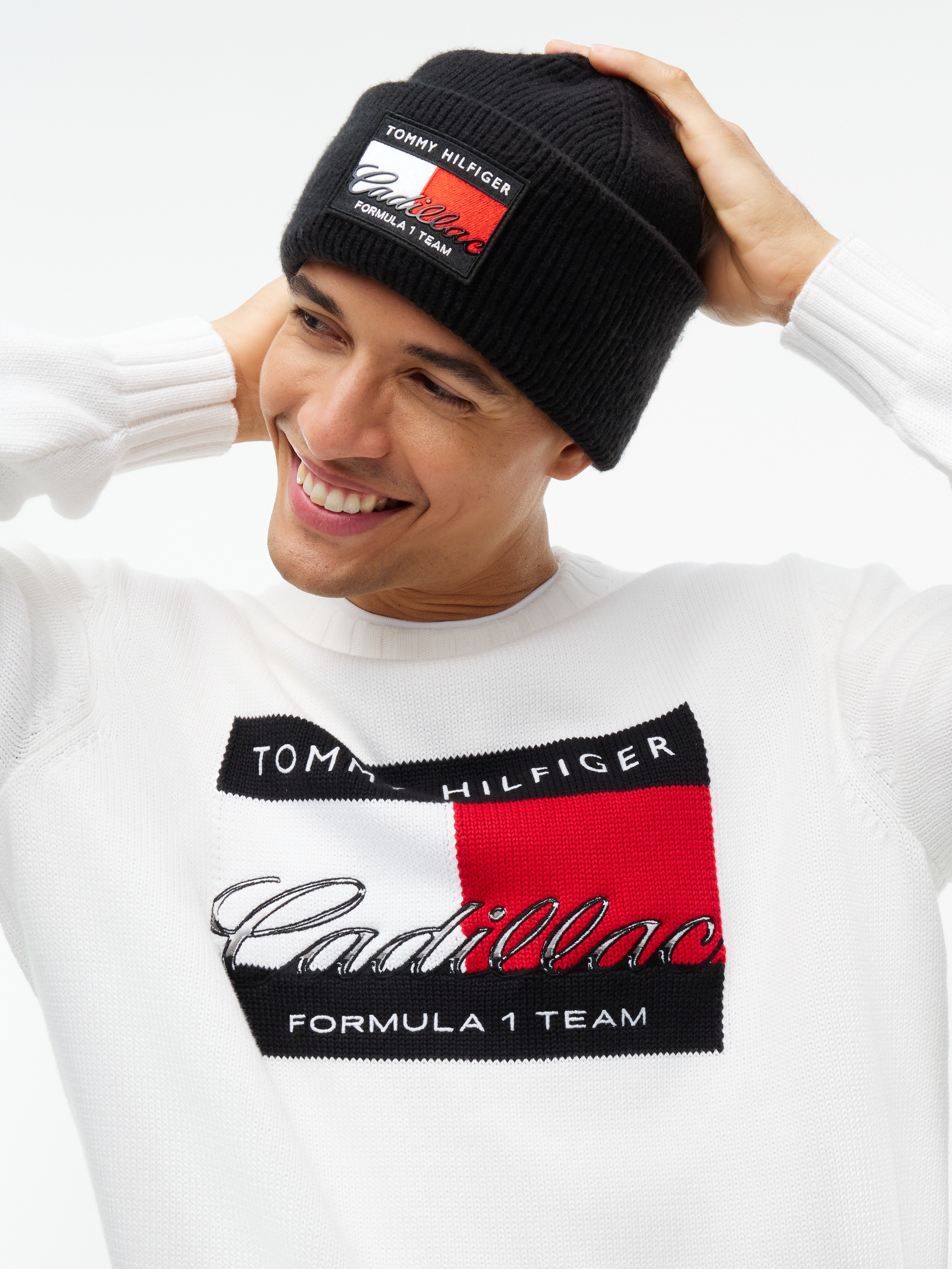 Tommy Hilfiger Bonnet »TH x Cadillac Formula 1® Team-Flag-Logo« mélange de laine, unisexe