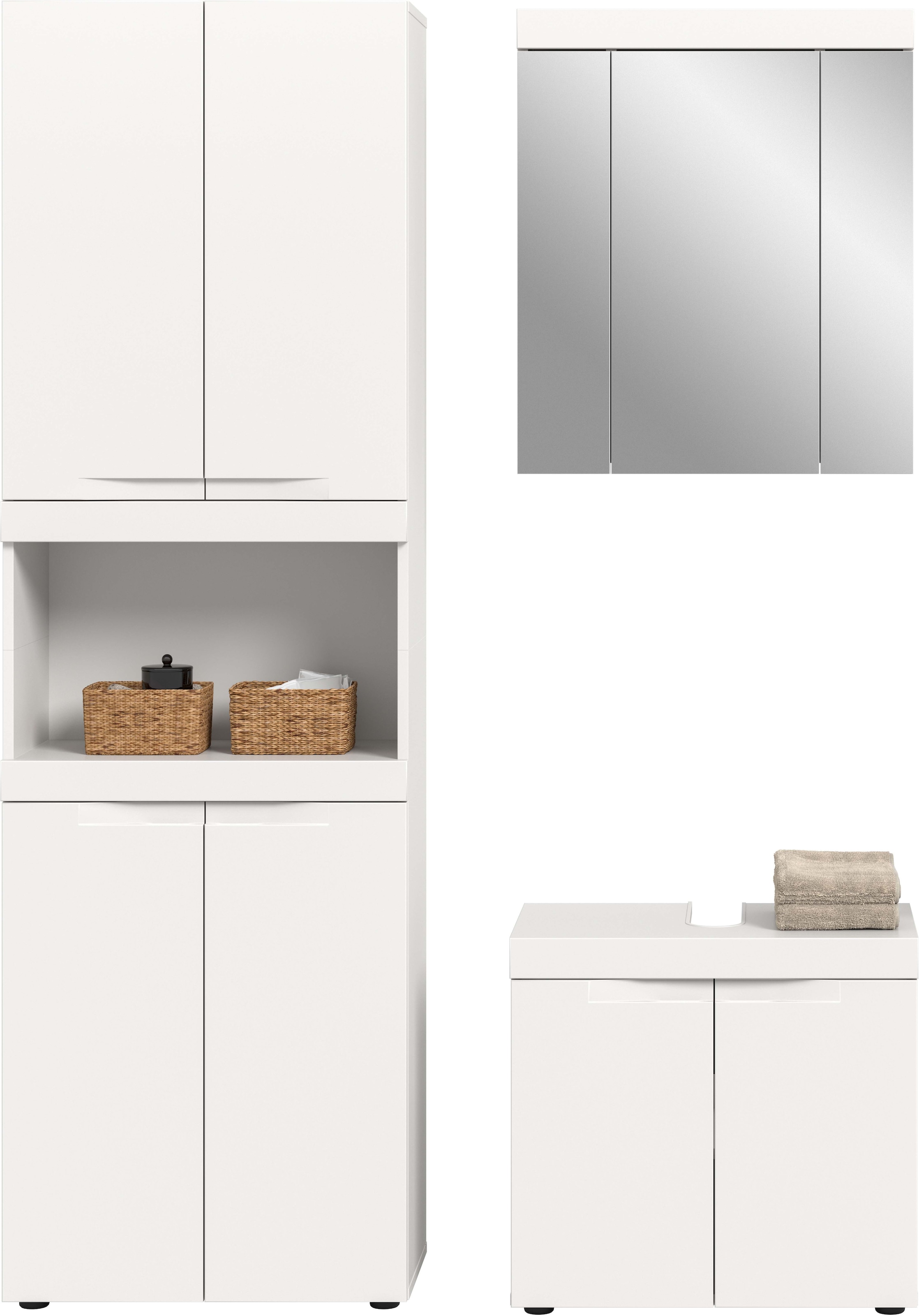 GOODproduct Badmöbel-Set »MAOI, 3-tlg. Badkombi, hochwertige MDF Front, optional mit Beleuchtung«