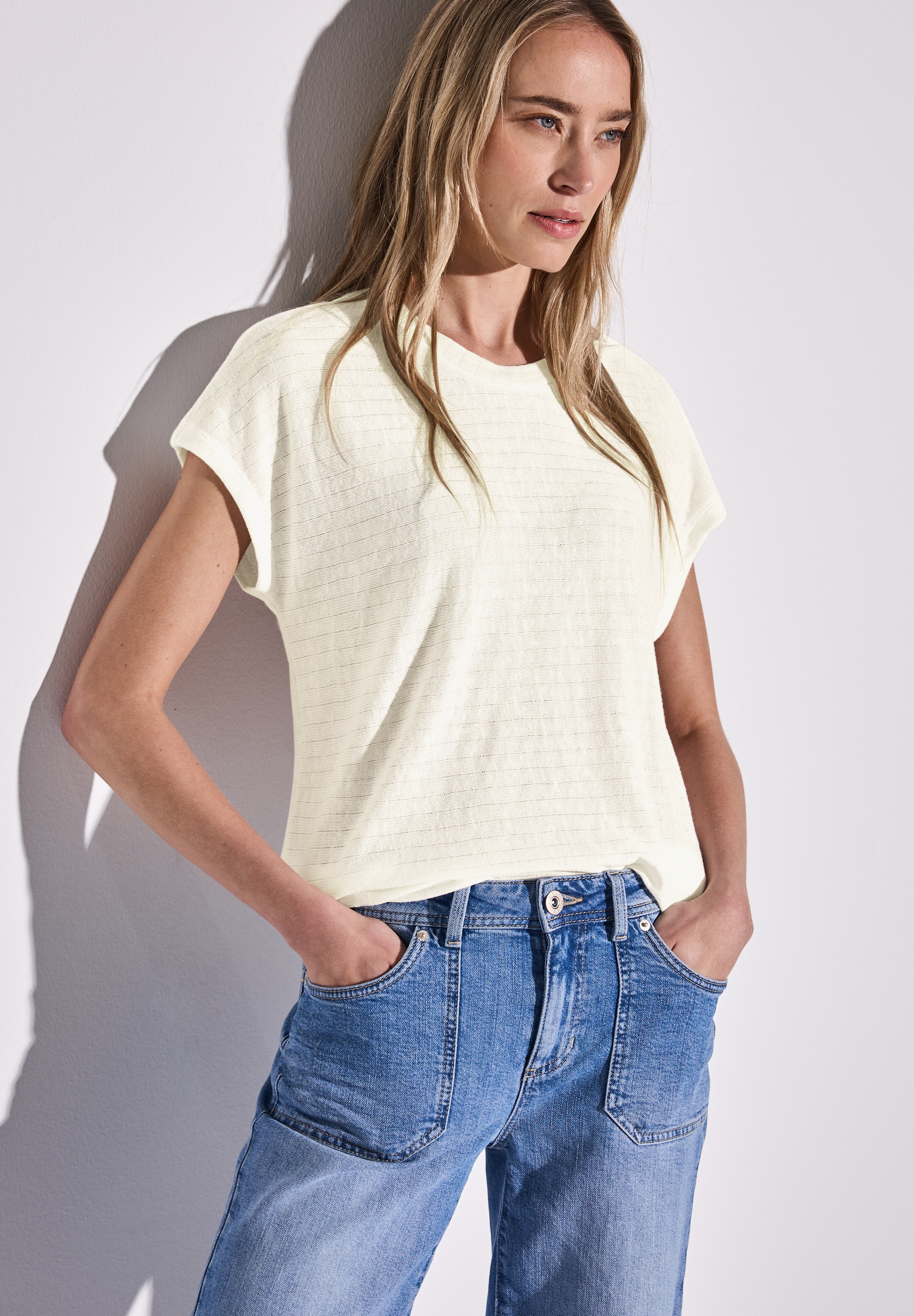 STREET ONE T-Shirt mit Streifenstruktur