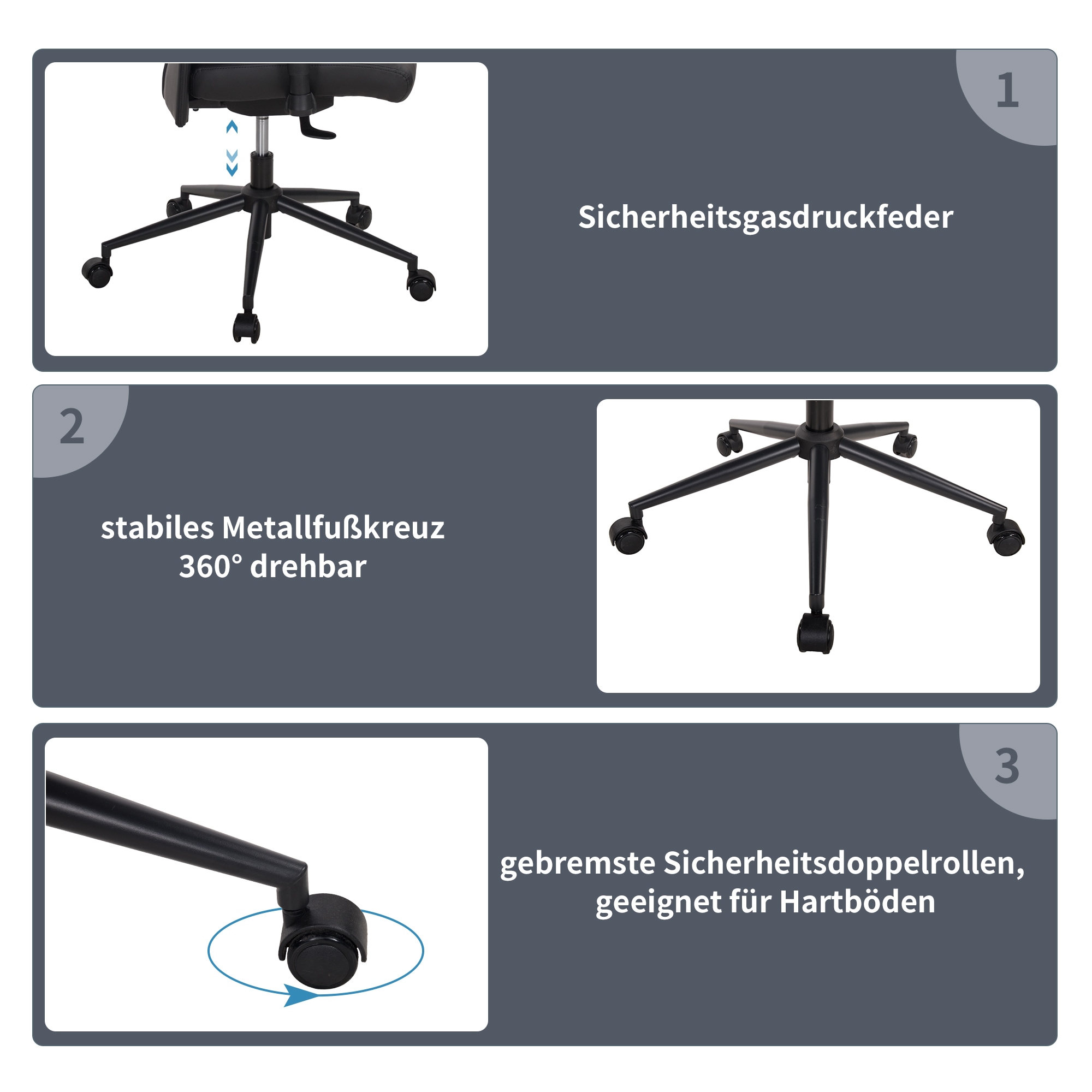 Duo Collection Chaise de bureau »SERRIA« () 1 cuisAccoudoirs 3D, réglage profondeur et hauteur d'assise, coussin cervical