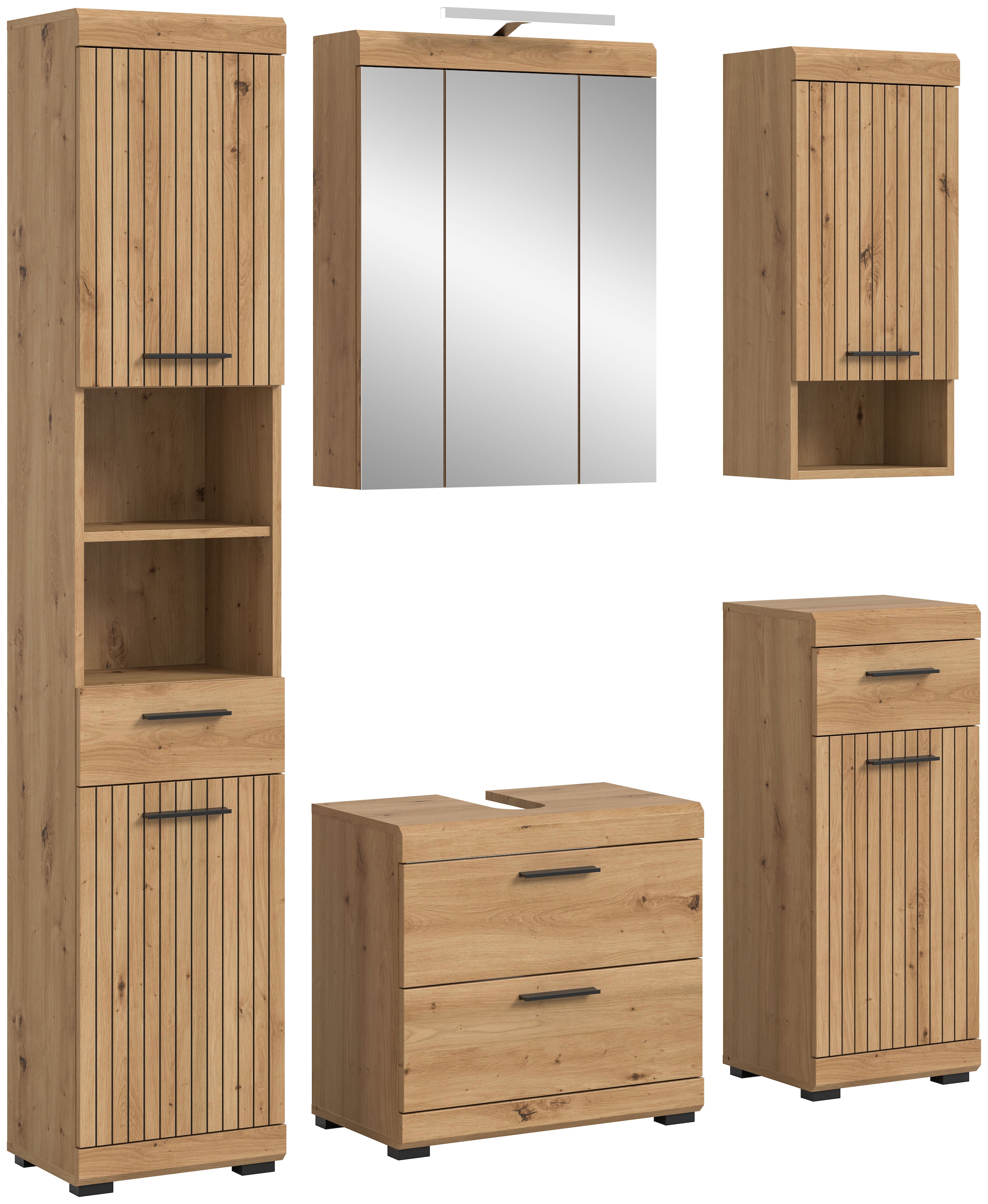 welltime Ensemble de meubles de salle de bain »SIENA, 5 teilig, inklusive LED Beleuchtung, bestehend aus:« Ensemble, BEST-SELLER !, 5 cuis tlg.