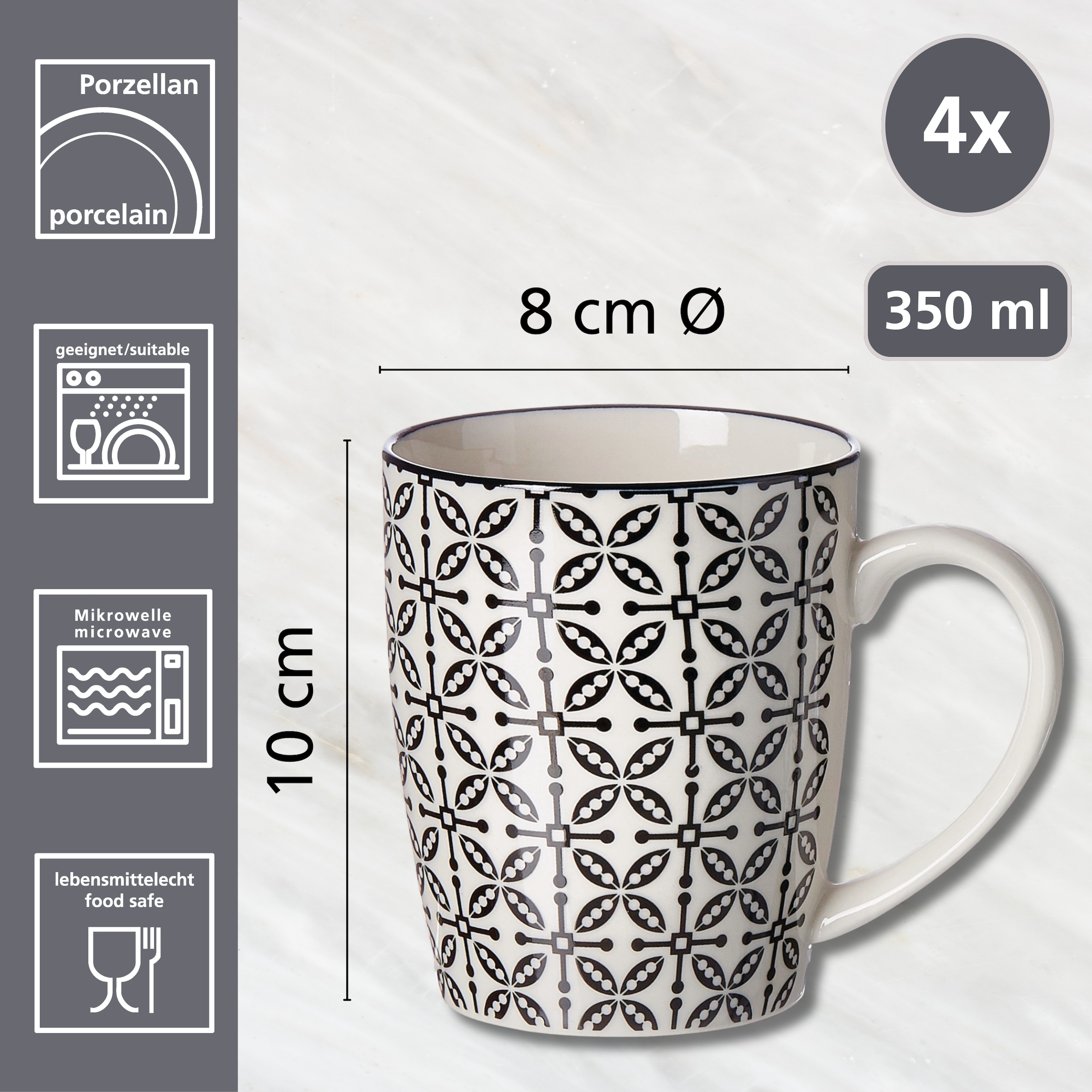 Ritzenhoff & Breker Becher »Takeo Leaves« Kaffeebecher, je 350 ml