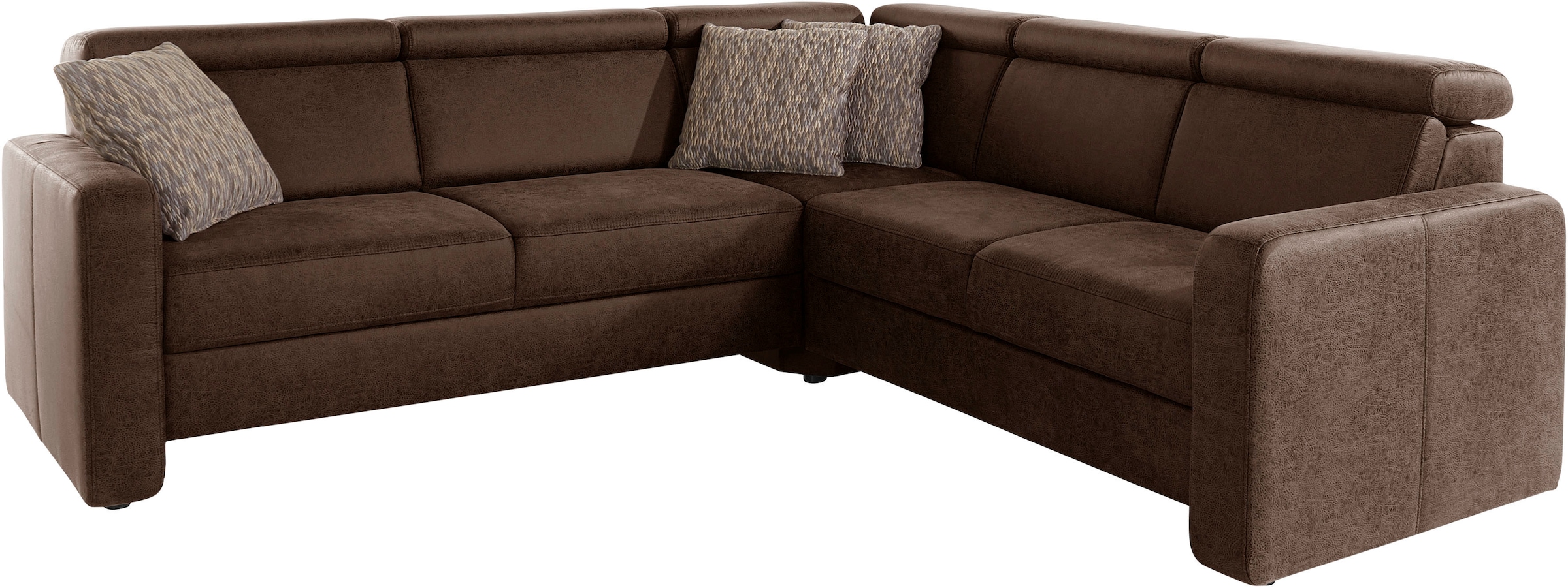 sit&more Canapé d'angle »Bologna L-Form« Kopfteilverstellung, wahlweise mit Bettfunktion und Schubkasten