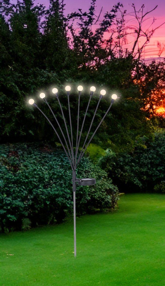 GLOBO LIGHTING LED Solarleuchte »SOLAR« LED-Modul 1 Stk. Warmweiss Solarlampe für Garten, Toller Lichteffekt, mit Erdspiess