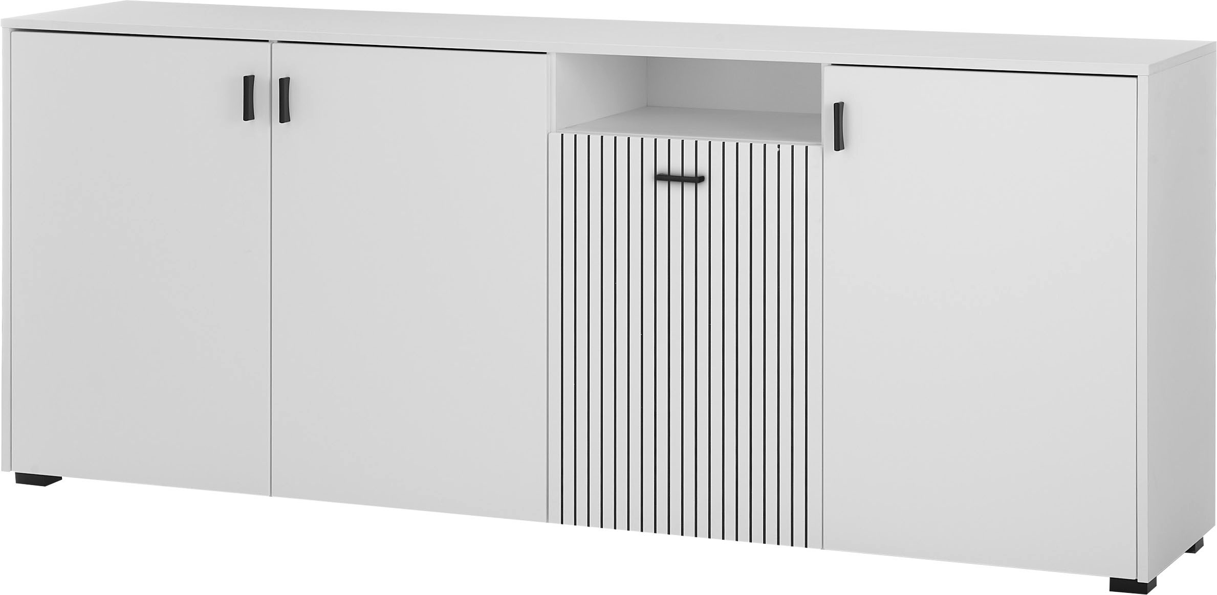 INOSIGN Sideboard »Hudson« in moderner Trendfarbe, Griffe aus Metall (Schwarz), Breite 200 cm