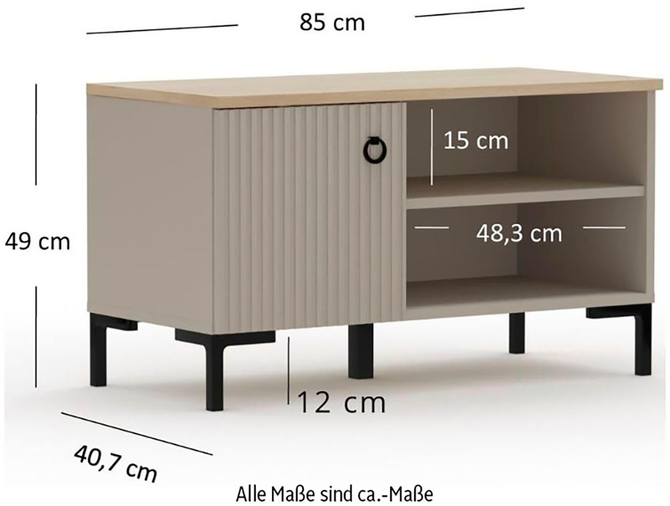 Home affaire Banc »Luminara« 1 cuis tlg. Schuhbank mit Platz für bis zu 3 Schuhpaare - (B/T/H) 85/41/49 cm