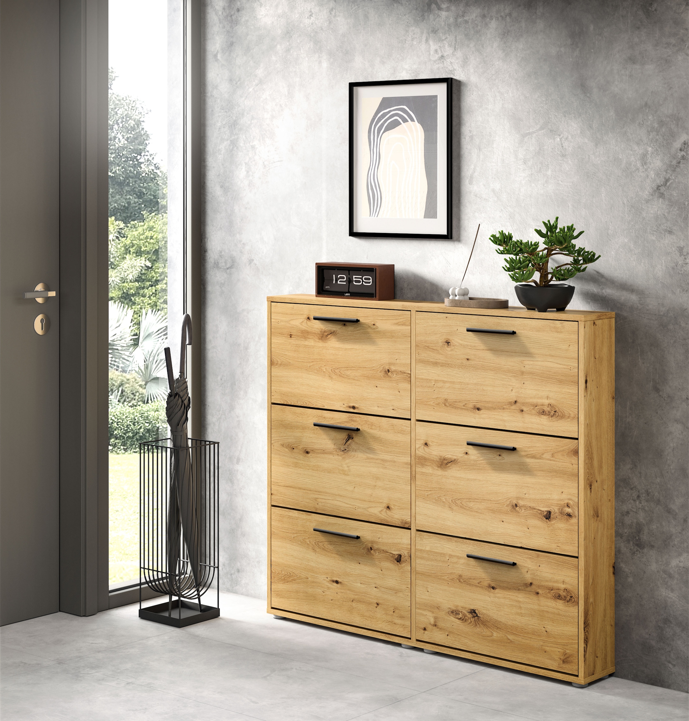 HBZ Schuhkipper »Sam Schuhkipper, Schuhschrank BxHxT 116x103x17 cm« 1 Stk. tlg. mit 6 Klappen