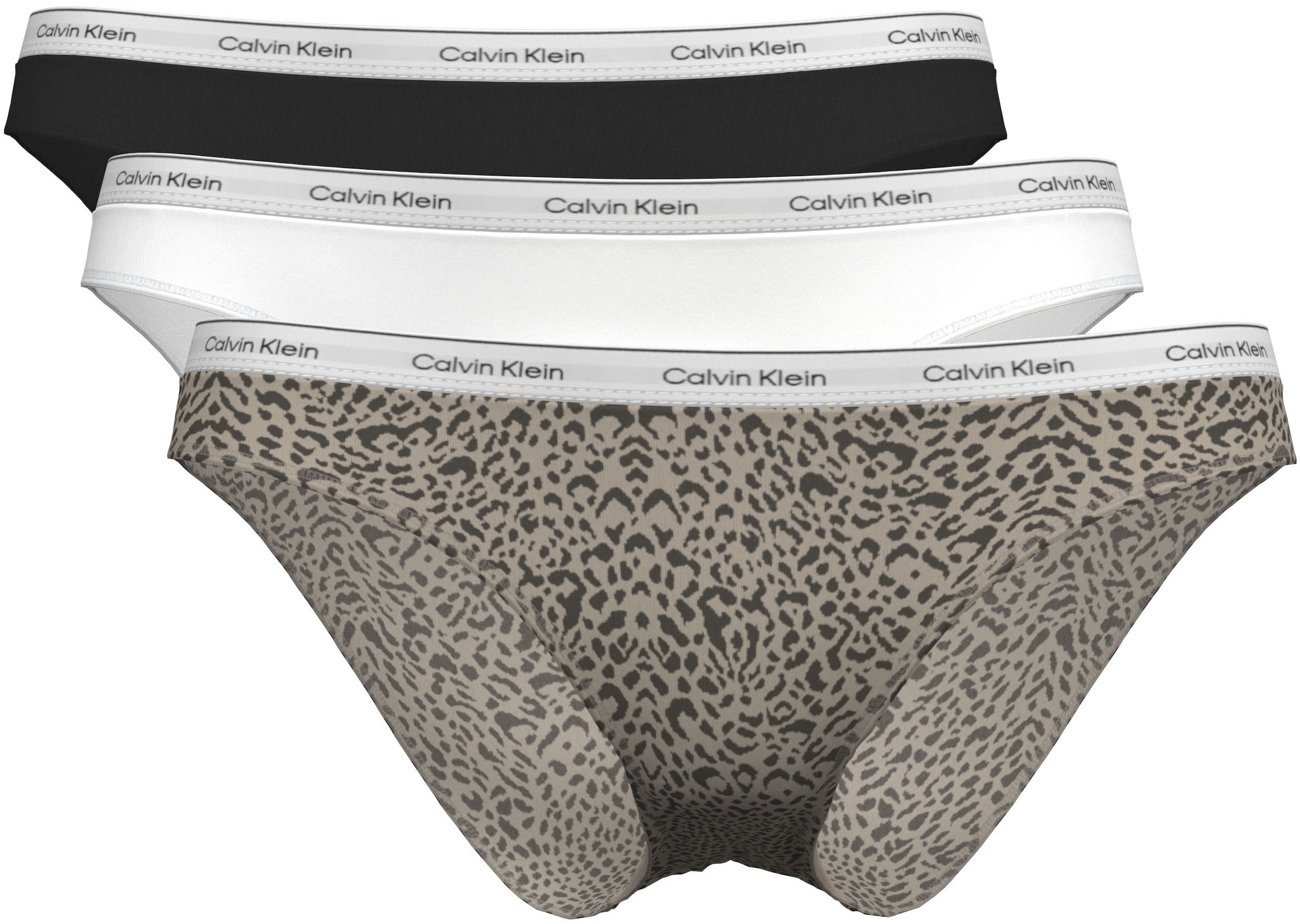 Calvin Klein Underwear Slip de bikini »BIKINI 3PK« Paquet, pack de 3,  coupe ajustée avec ceinture élastique