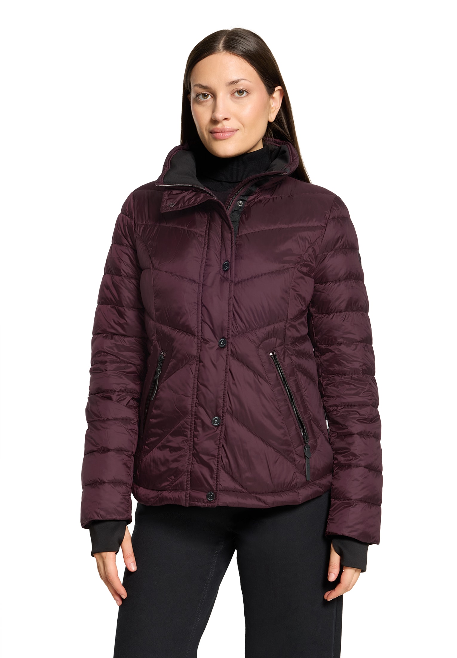 Gil Bret Steppjacke mit Kapuze mit abnehmbarer Kapuze und verdecktem Reissverschluss
