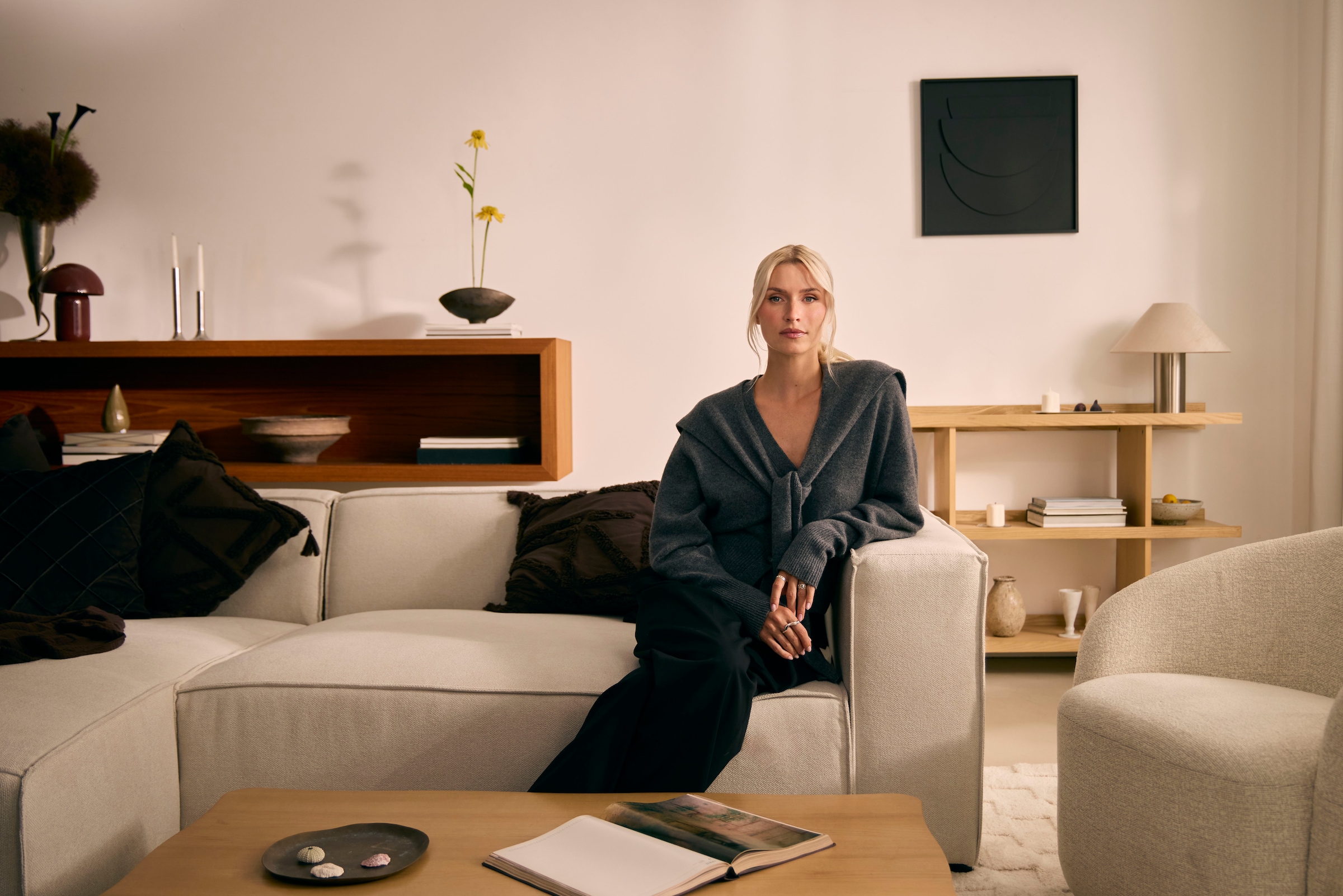 LeGer Home by Lena Gercke Coussin décoratif »LADINA« Velours, avec bord droit, housse de coussin sans rembourrage, 1 pièce 50 x 50 cm