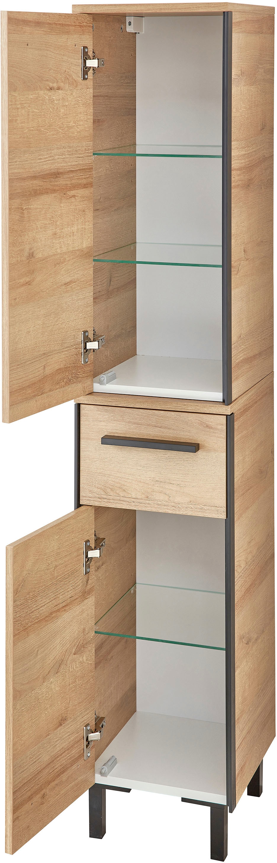 Saphir Ensemble de meubles de salle de bain »Quickset 395 3-teilig, Waschbeckenunterschrank mit LED-Spiegelschrank« 4 cuis tlg.