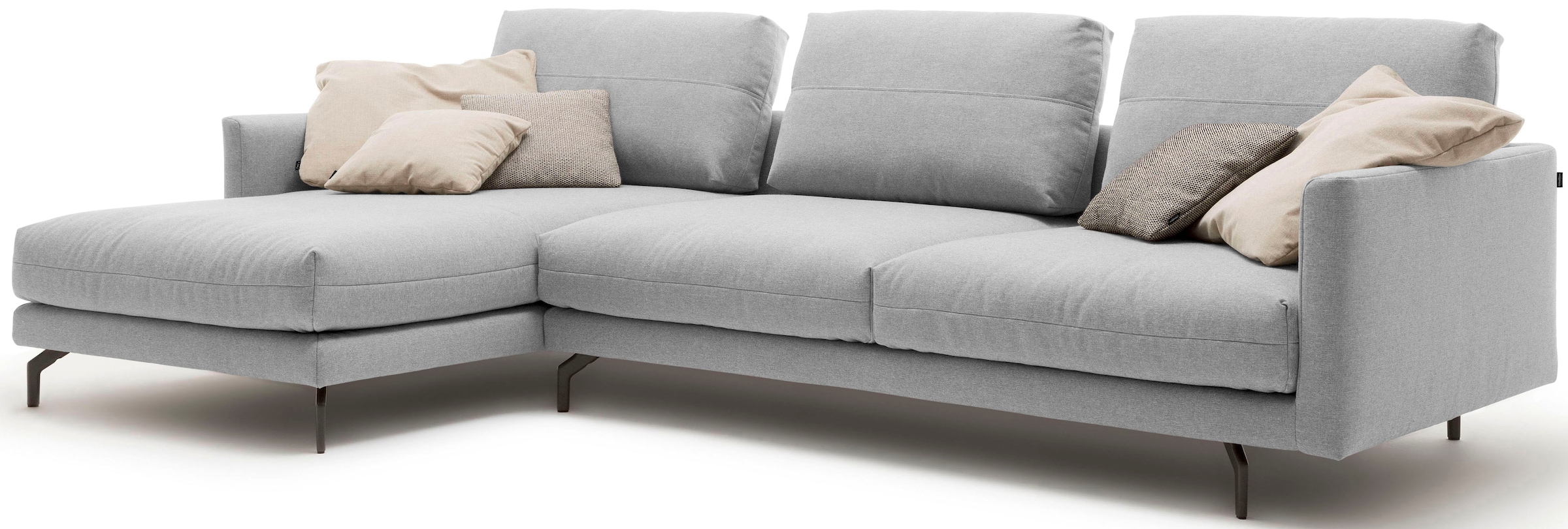 Creation BY ROLF BENZ Canapé d'angle »CR.414, Designecksofa, Polsterecke, Breite 300cm, L-Form« au choix en cuir de vachette fin ou en chenille de haute qualité