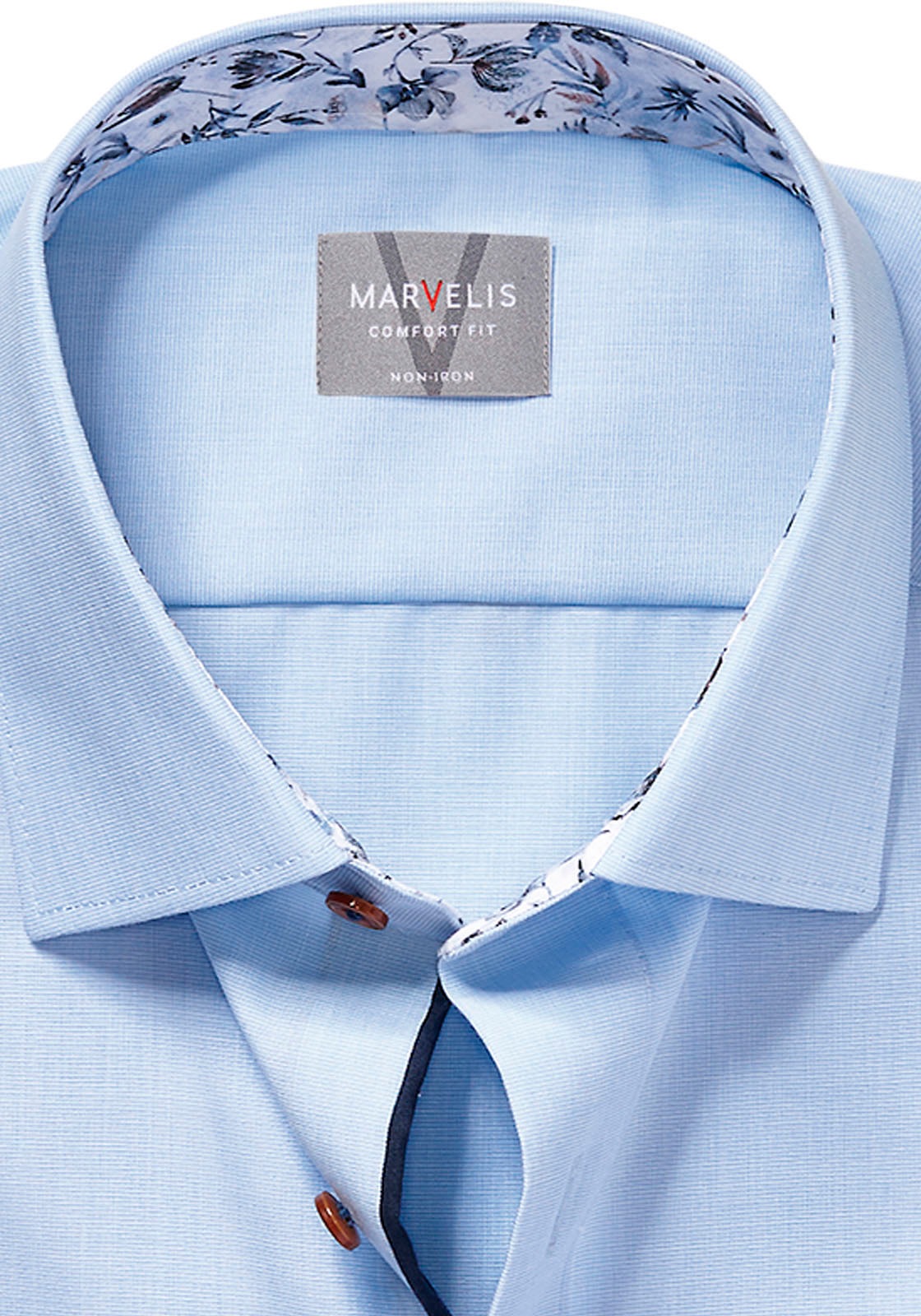 MARVELIS Langarmhemd »Lucky« comfort fit, bügelfrei, Businesshemd