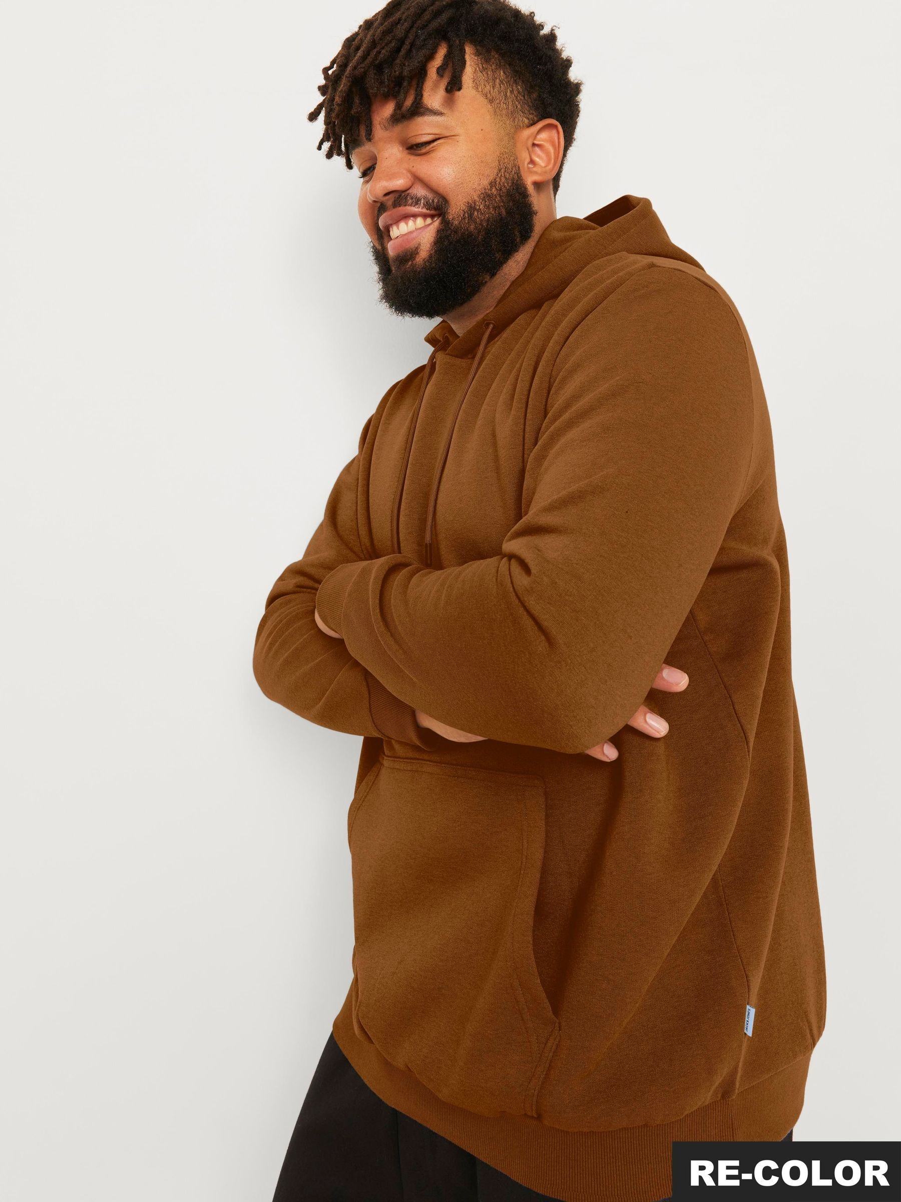Jack & Jones PlusSize Kapuzensweatshirt »JJEBRADLEY SWEAT HOOD NOOS PLS«, mit Rippbündchen
