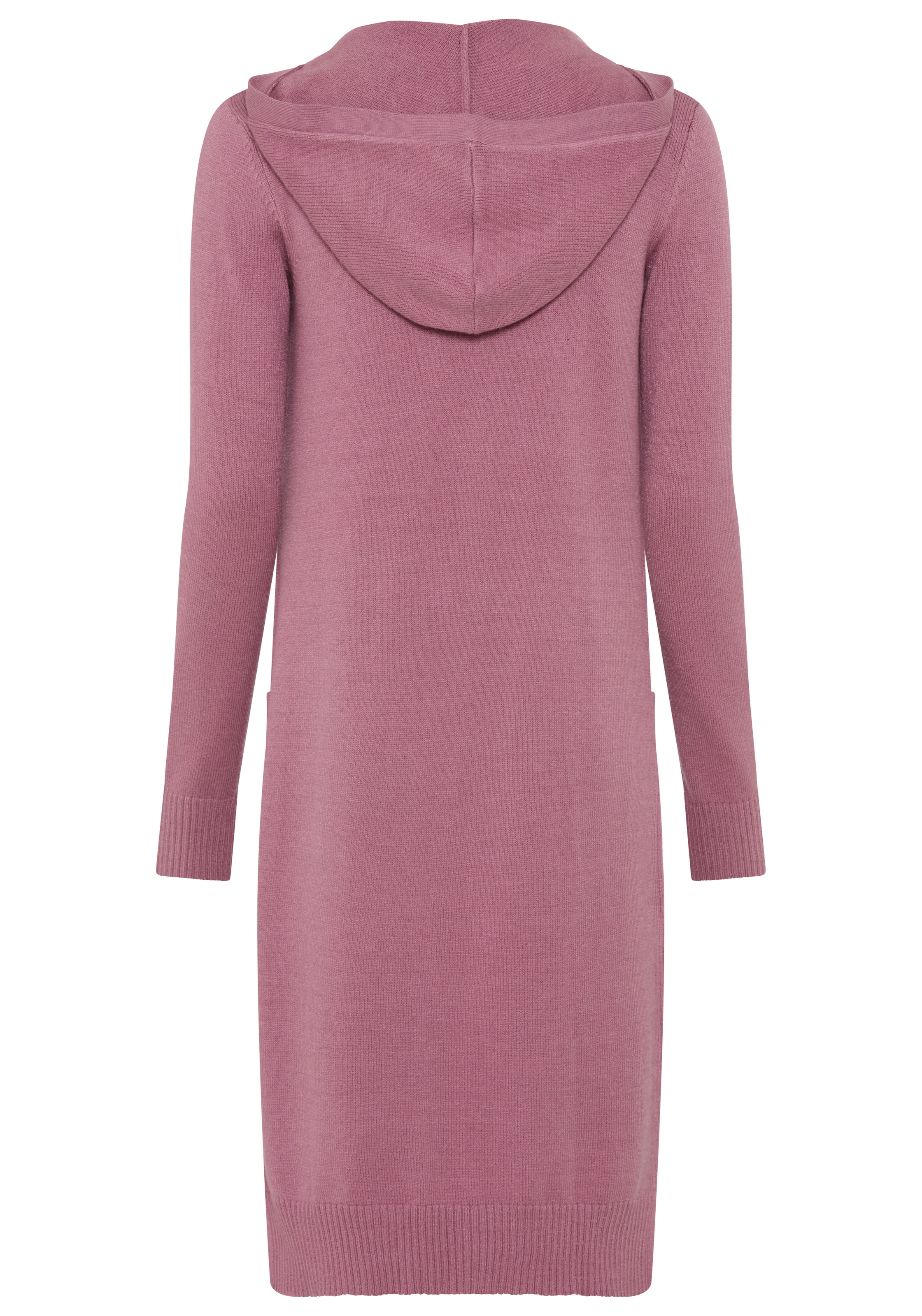 KangaROOS Cardigan long avec capuche, manches longues, coupe ajustée, sans fermeture