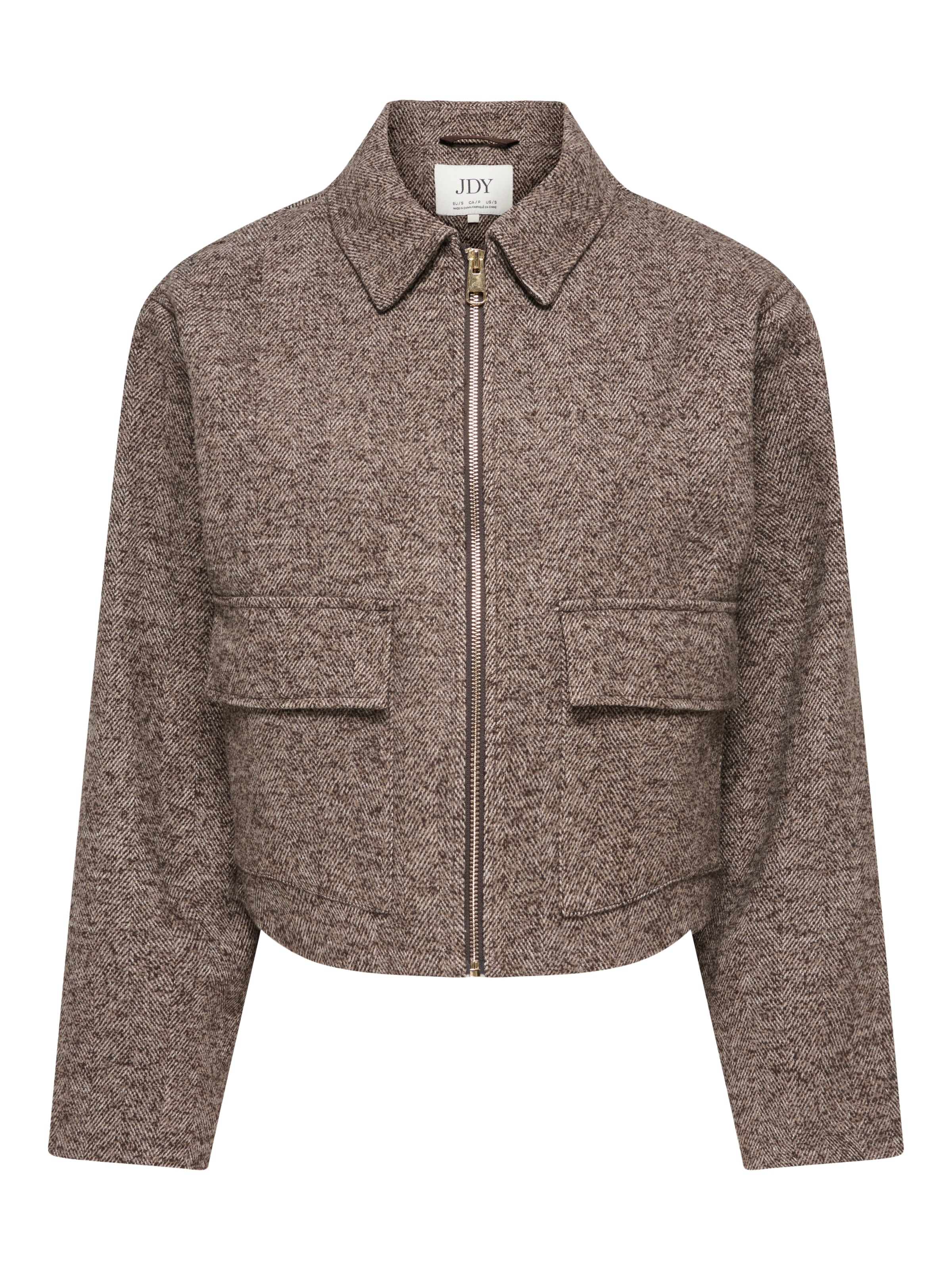 JDY Veste courte »JDYVINGA HERRINGBONE JACKET OTW YFM« fibre synthétique, motif chevrons