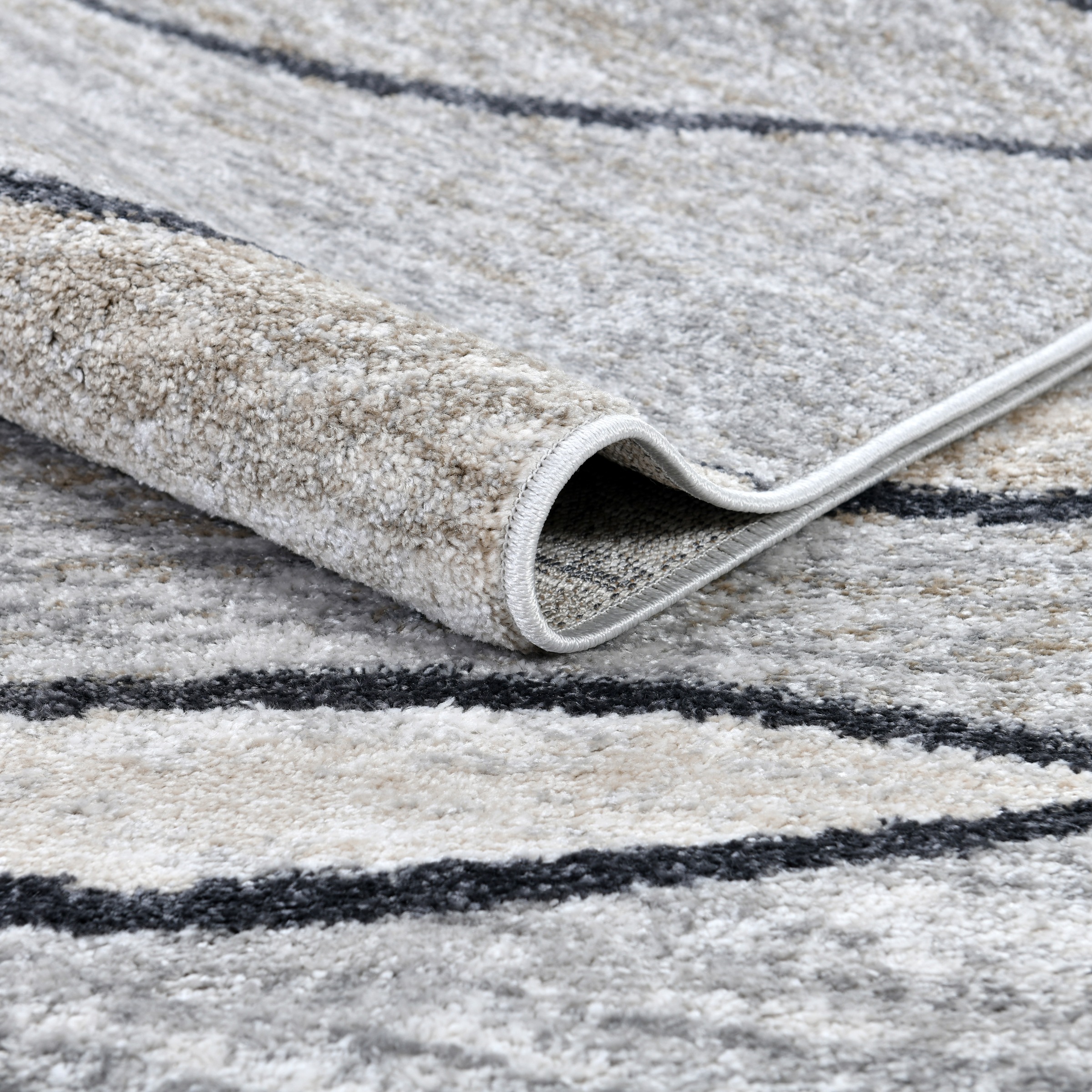 my home Teppich »Esmea« rechteckig 9 mm Höhe modernes Wellen Muster, pflegeleicht, Wohnzimmer, Schlafzimmer