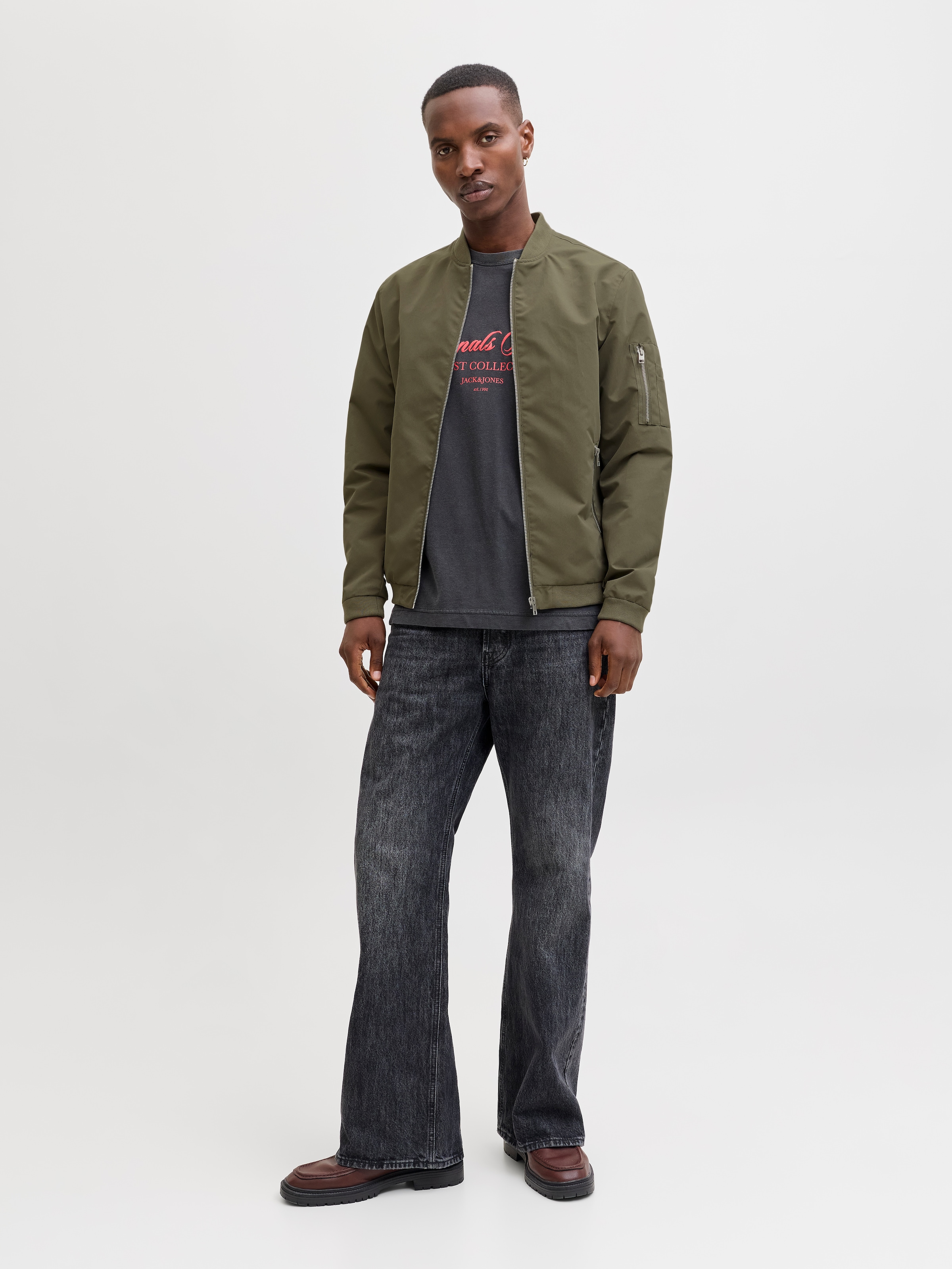Jack & Jones Blouson »JJERUSH mit Stehkragen und Reissverschlusstaschen« ohne Kapuze unifarben, modisch, regular fit, Polyester