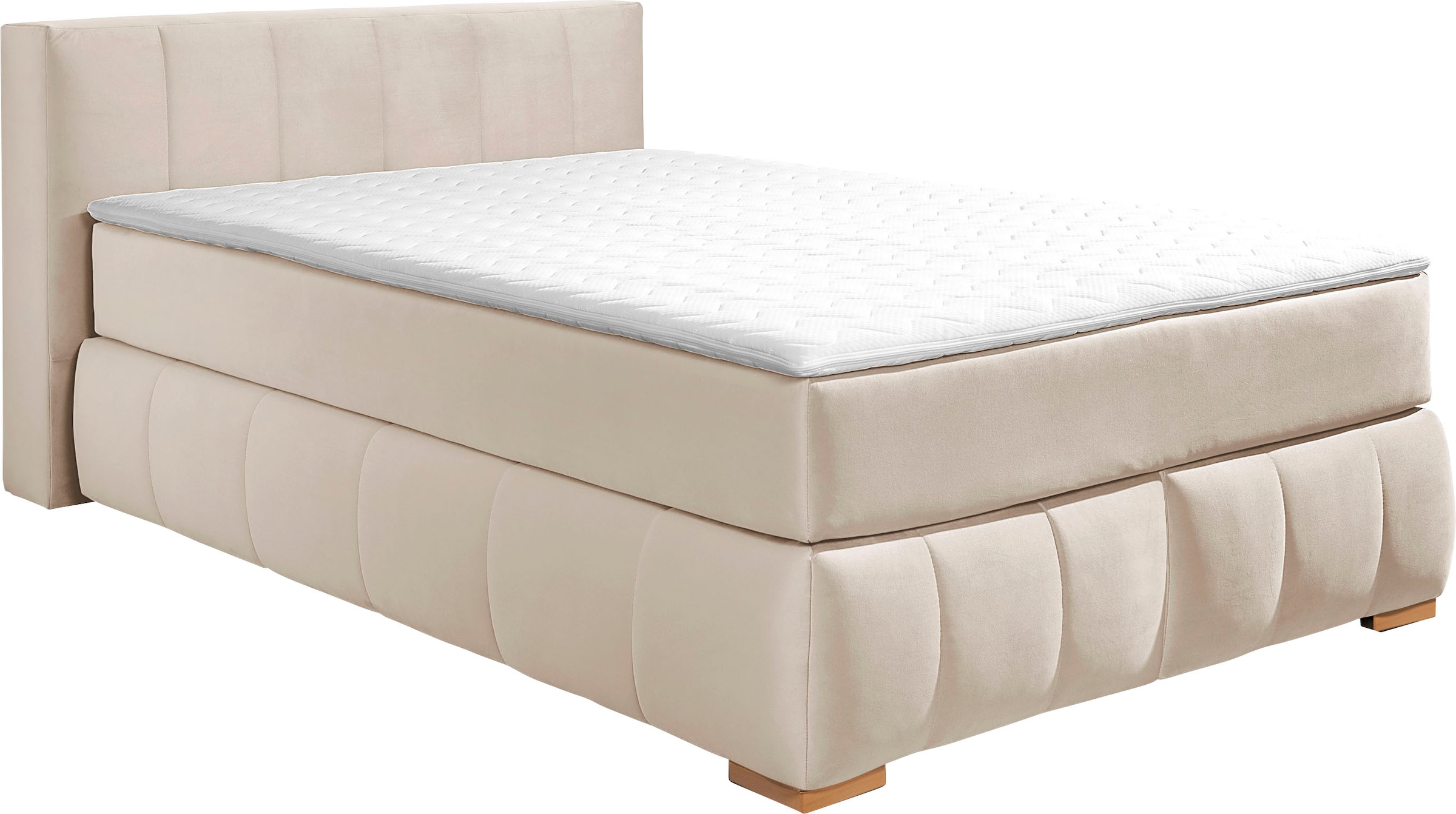 Home affaire Boxspringbett »Chelles« inkl. Topper,,  in XXL- Überlänge 220 cm, Unterbox mit feine Wölbung