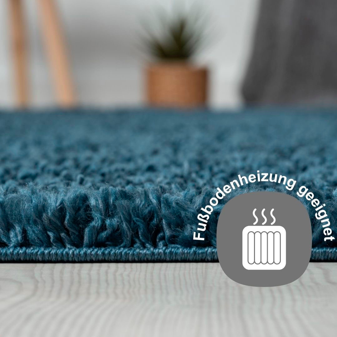 GOODproduct Hochflor-Bettumrandung »Banji« Höhe 37 mm 3 tlg. Uni Farben, weich und flauschig, auch als Läufer & in rund erhältlich